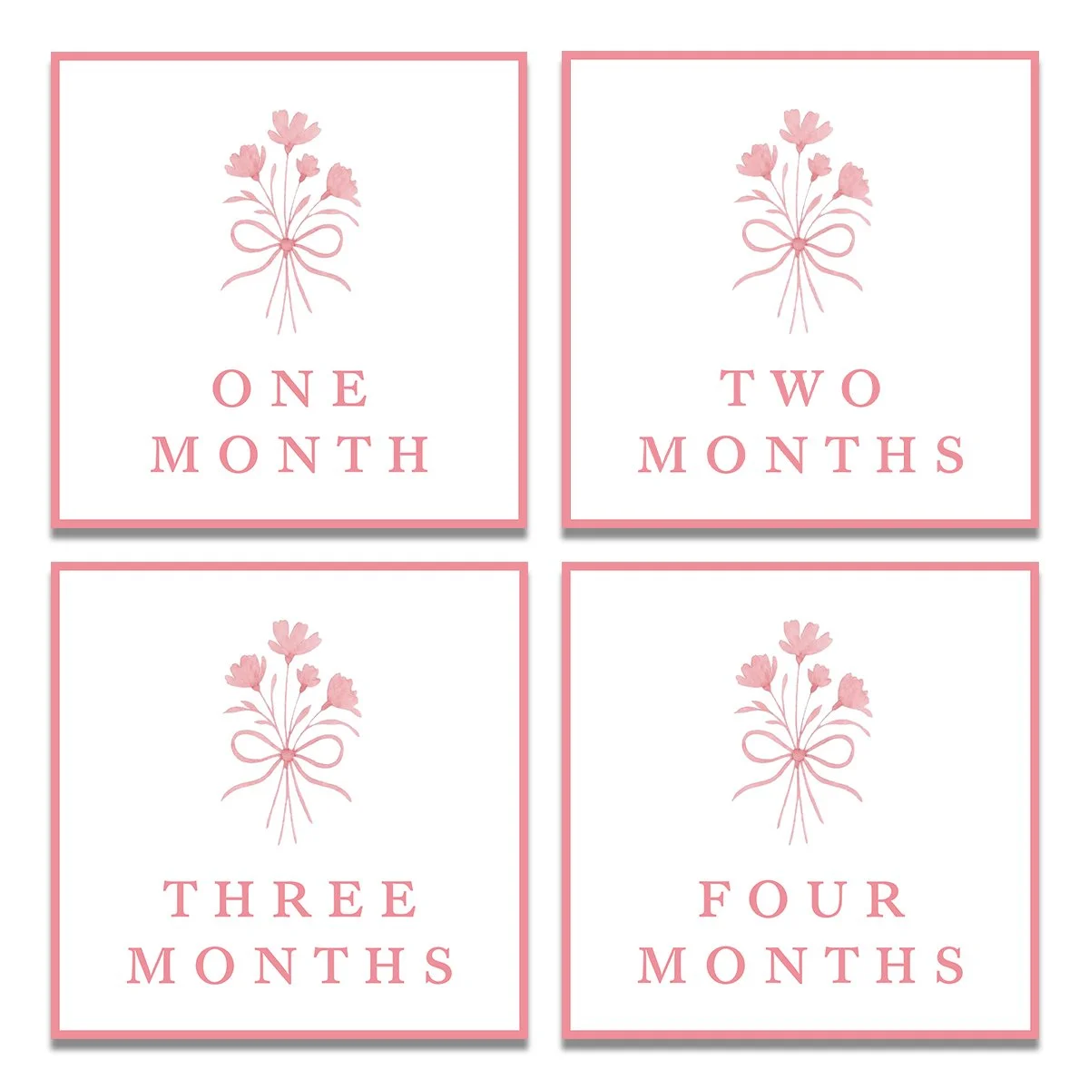 Pink Bouquet Milestone Cards