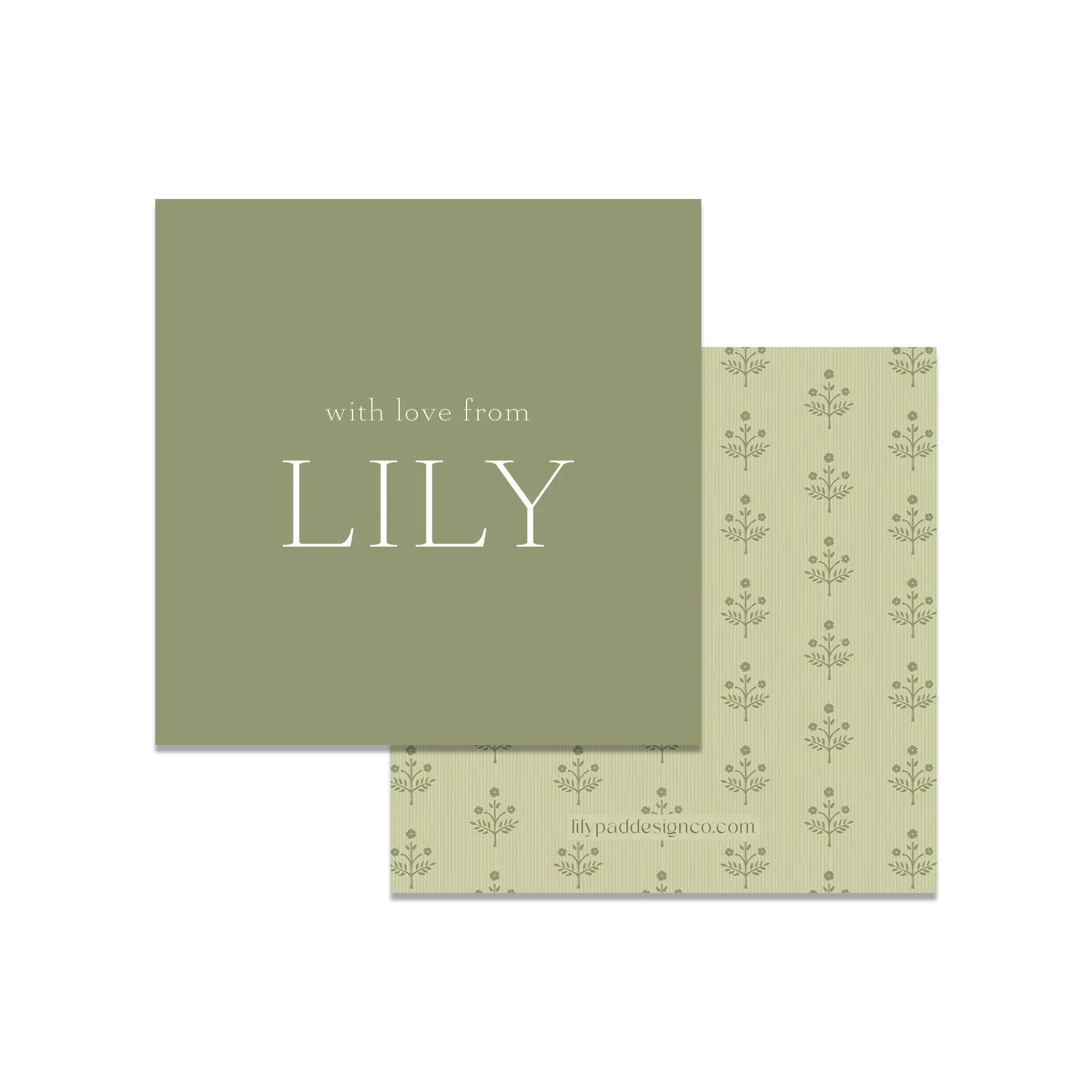 "Martha's Floral" Tags - Green