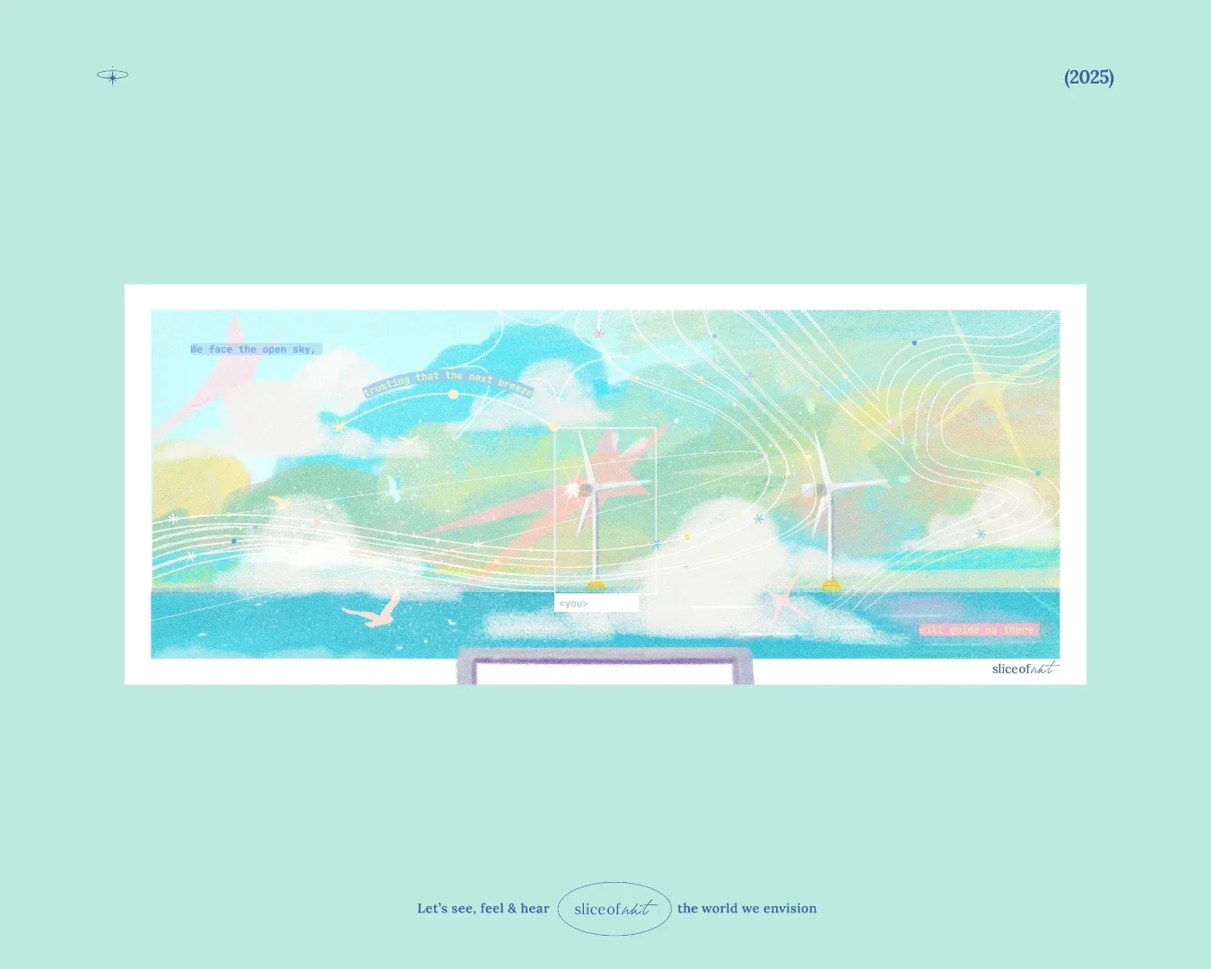 Jeju Sinchang Windmill Coastal Road Art Print – Illustrated Jeju Korea Landscape Decor
