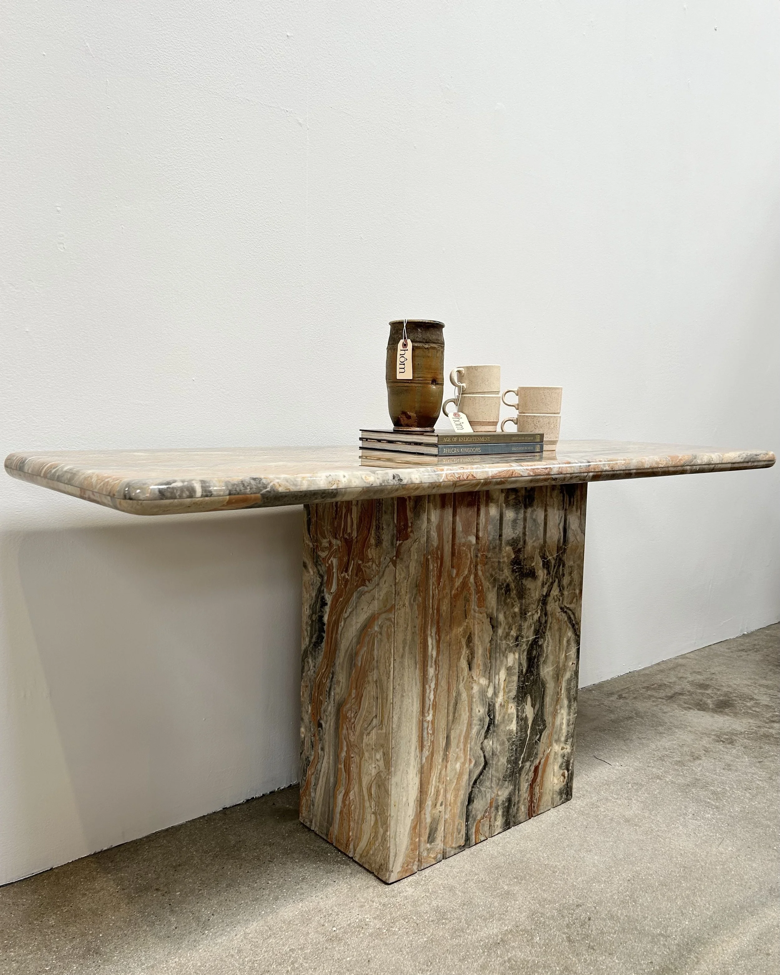 post modern italian marble console table - sold
