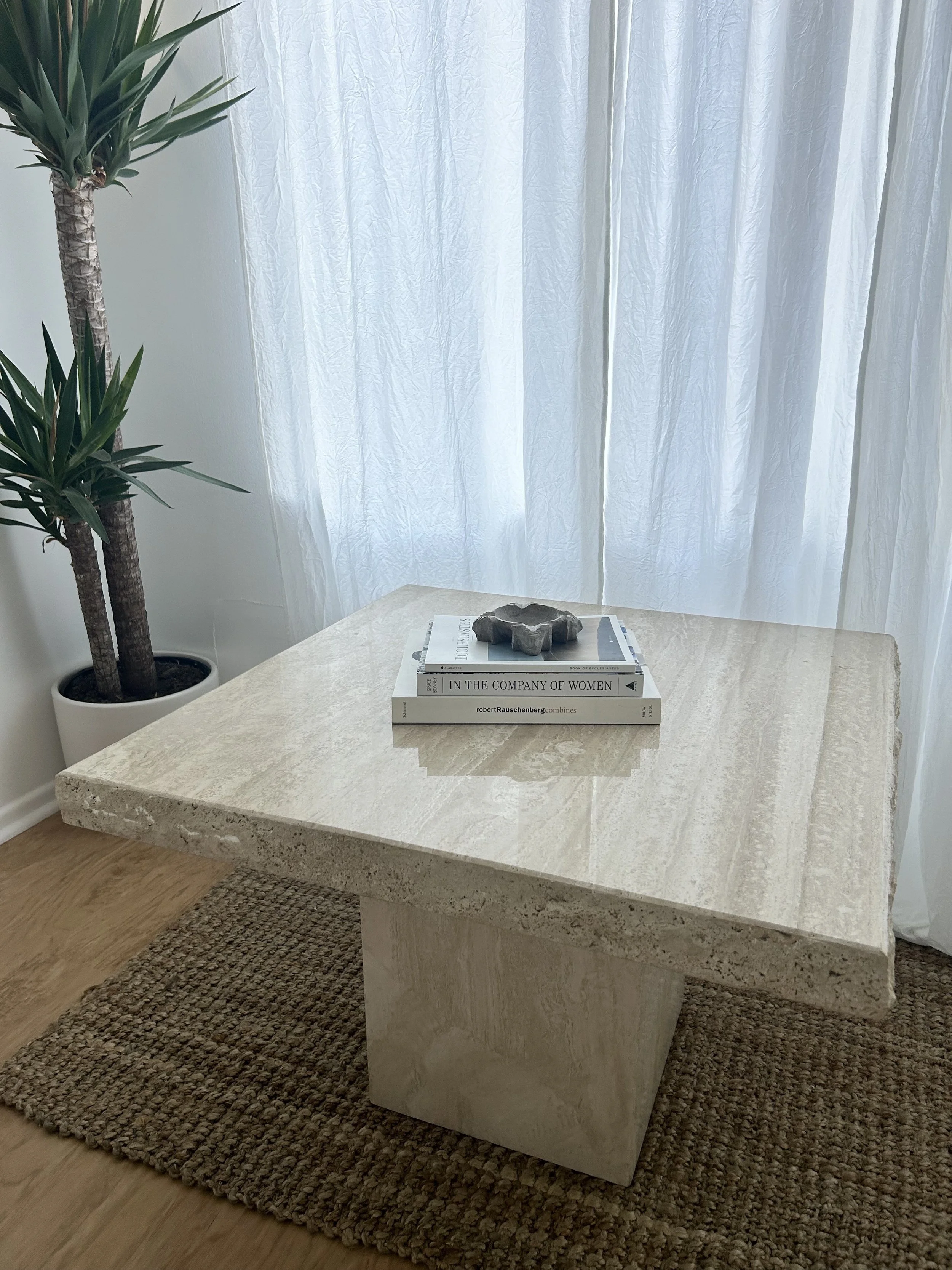vintage travertine table made in italy - sold