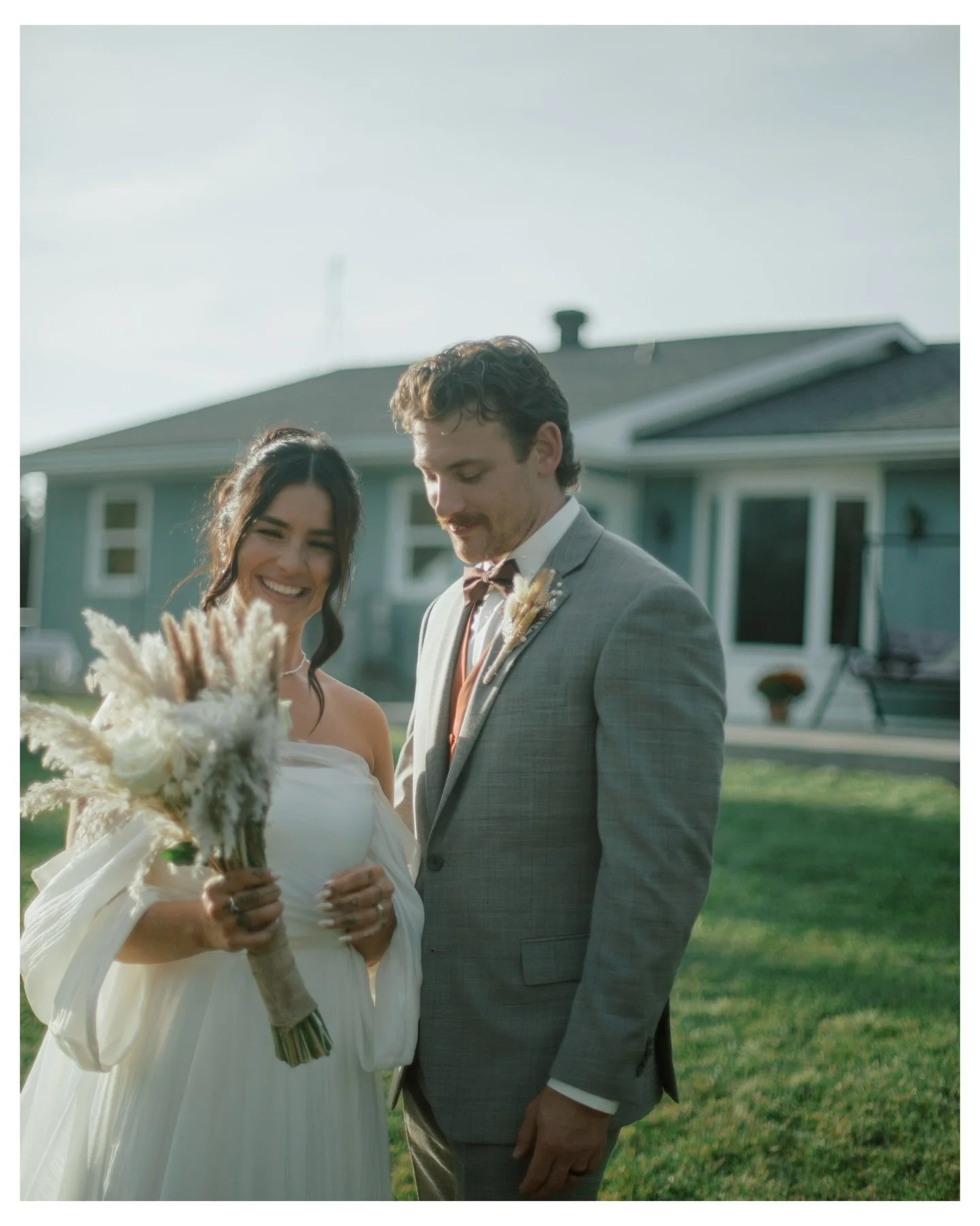A filmy wedding portrait leading this series of moments from a hot summer celebration 🥂🎞️