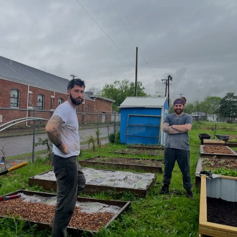 Pretty full circle moment for us yesterday. April 9 of 2024 @ethanmteague our friend and incredible chef volunteered on our farm getting our beds in order to produce over 4,000lbs of produce for you all last year. This year April 24 2025, Ethan used