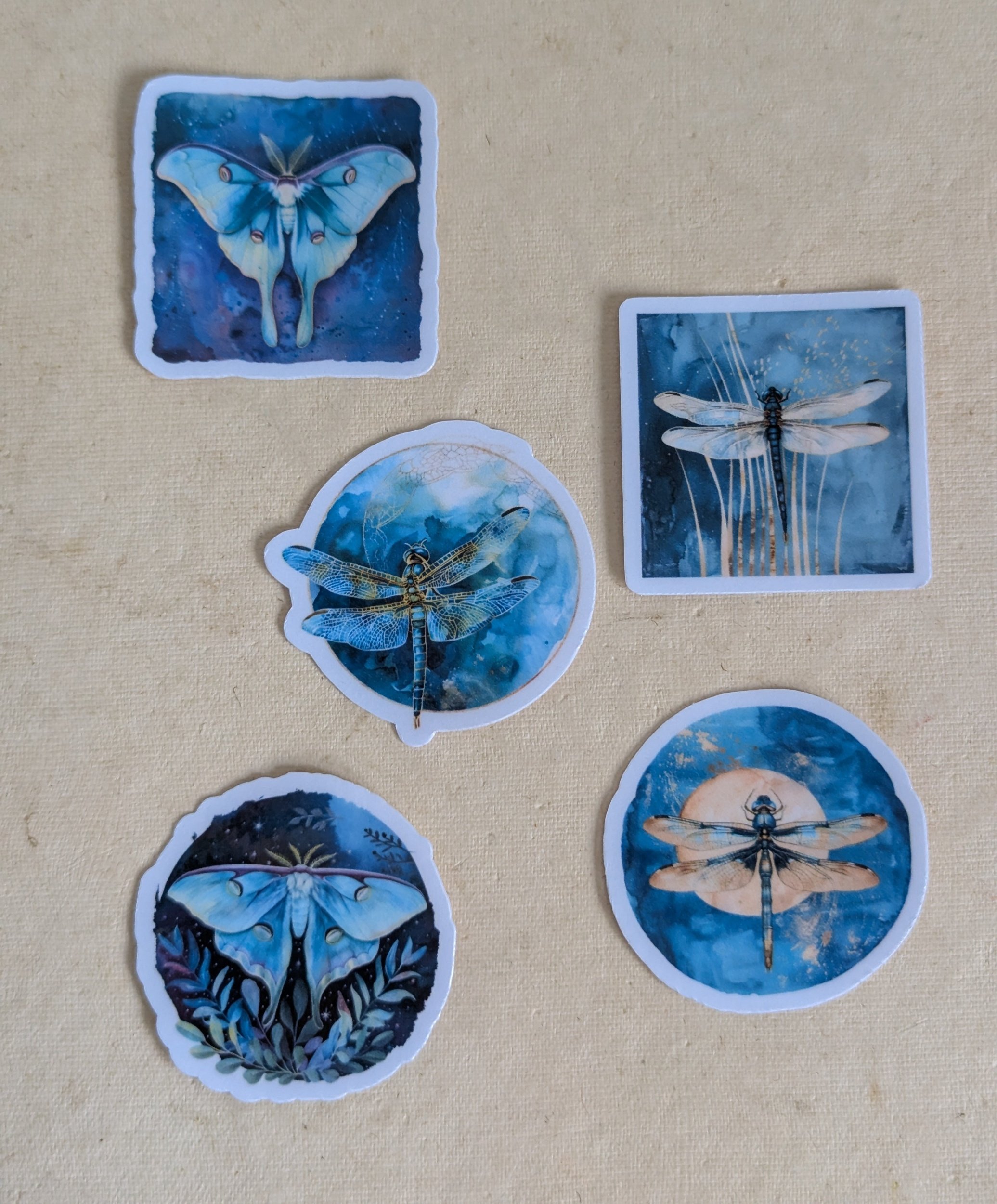 Luna Moths & Dragonflies Sticker Set