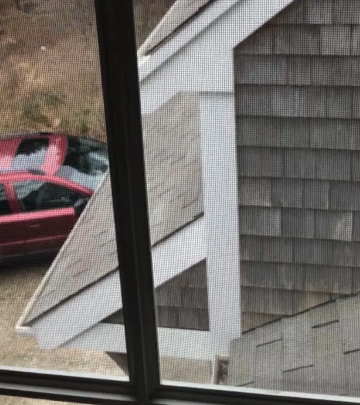 the old red car