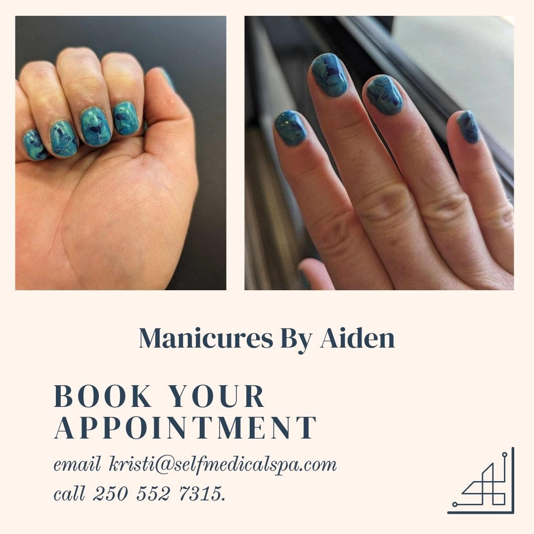 We are super in love with this Gel Manicure done by our Head Esthetician Aiden!  Manicures will be available starting later this week. Please DM us to book or contact us at 250 552 7315 or kristi@selfmedicalspa.com.*Online Booking will be available s