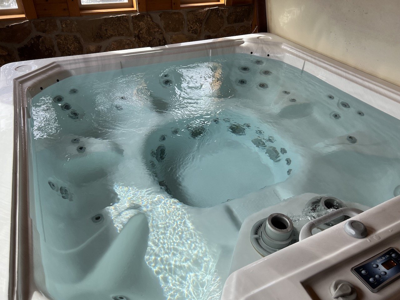 Properly maintained hot tub in rental house located in Alma, Colorado