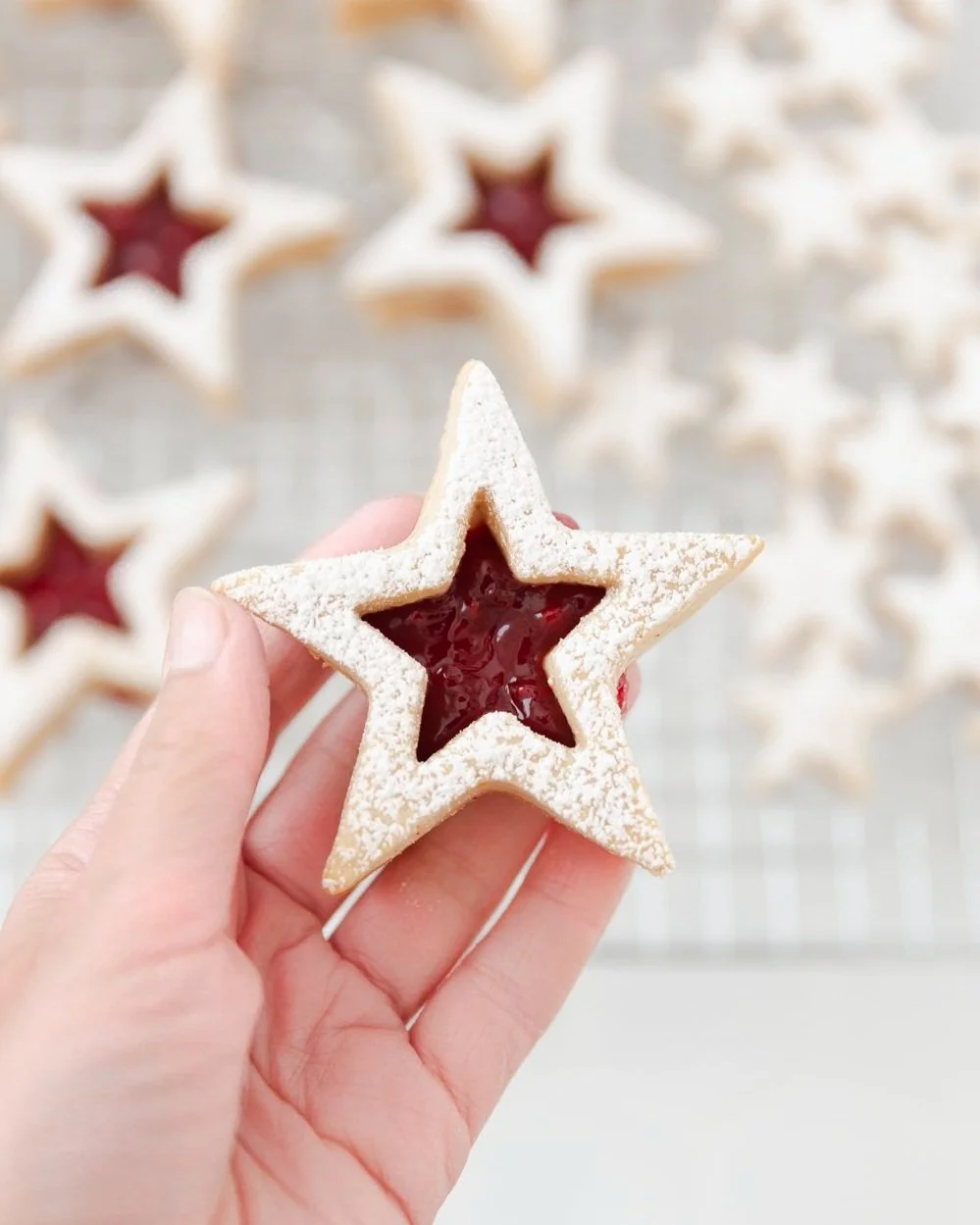 Raspberry Star Cookies