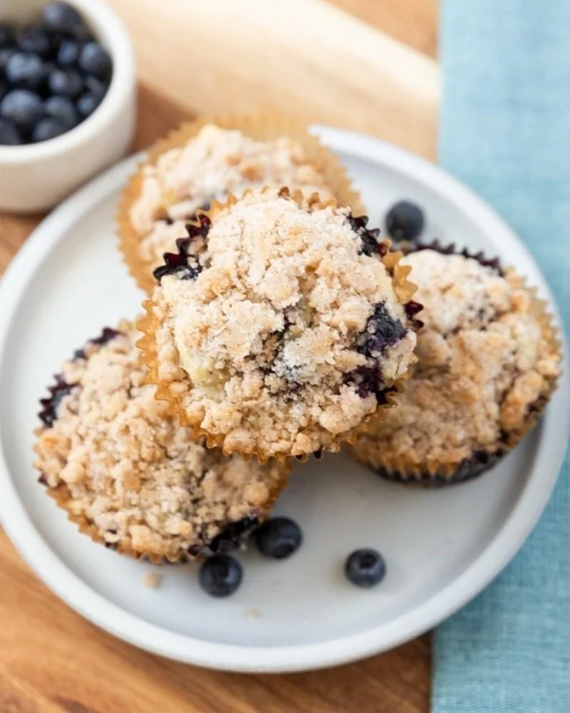 Blueberry Muffins with Streusel Topping