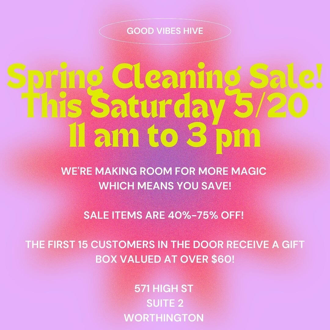 It&rsquo;s unbelievable but I don&rsquo;t have a market this weekend! I&rsquo;ll be spring cleaning at the Hive this week, which means you SAVE! I&rsquo;m marking down all the large crystal pieces in the shop 50-75% off (watch for sneak peeks in my I