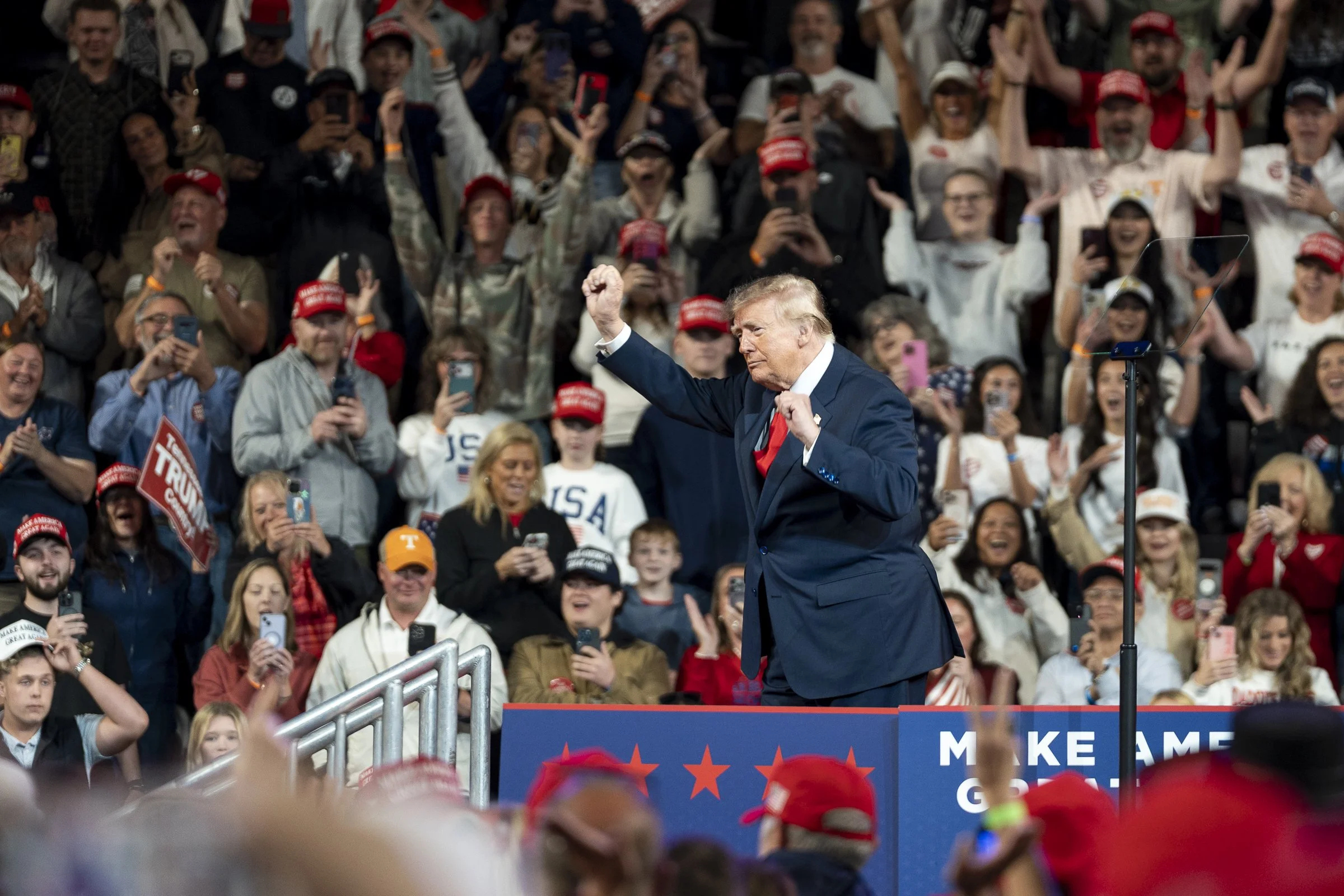  President Trump Dances as he prepares to exit the stage. 