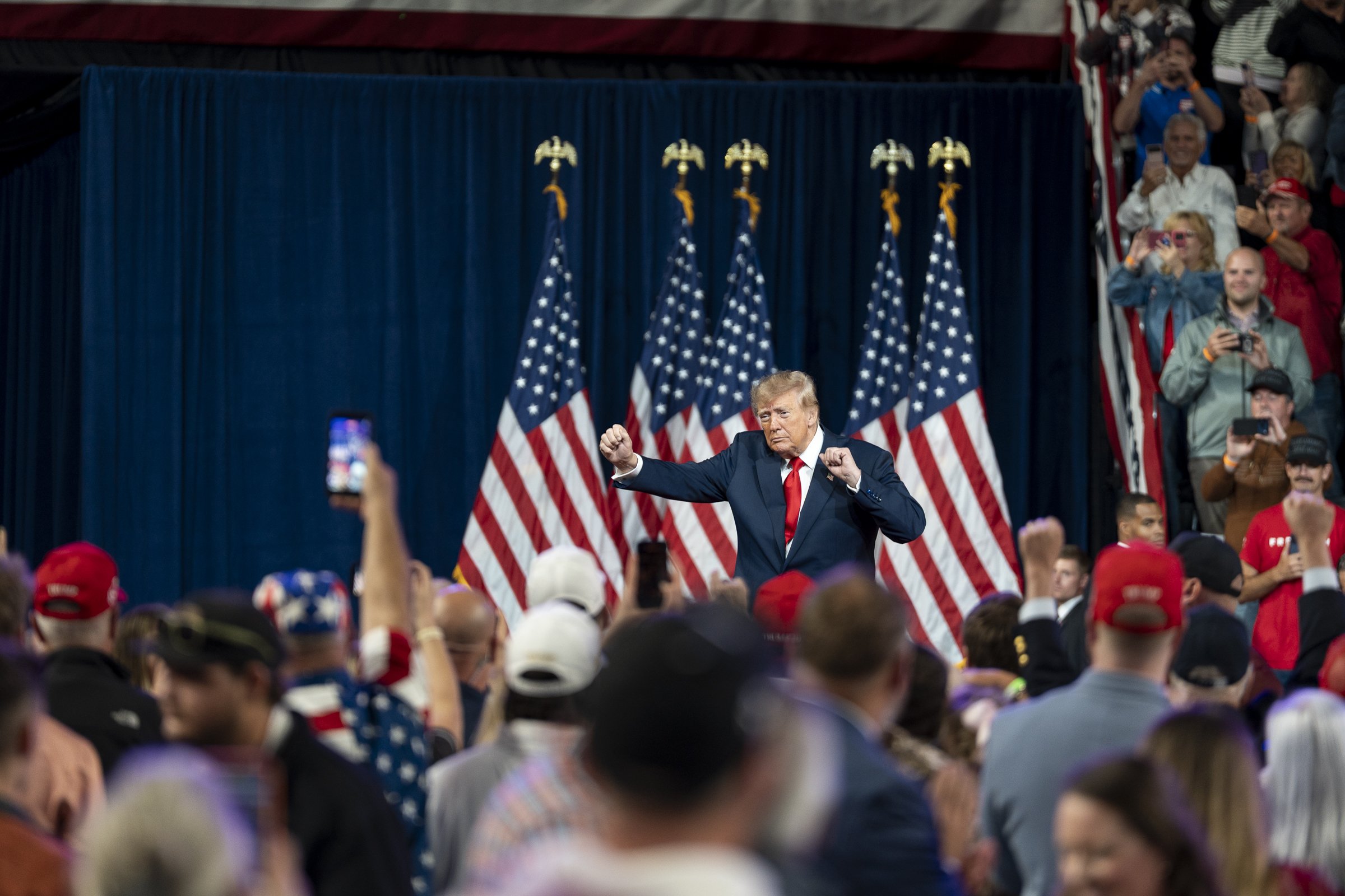  President Trump’s final dance as he exits the venue.  