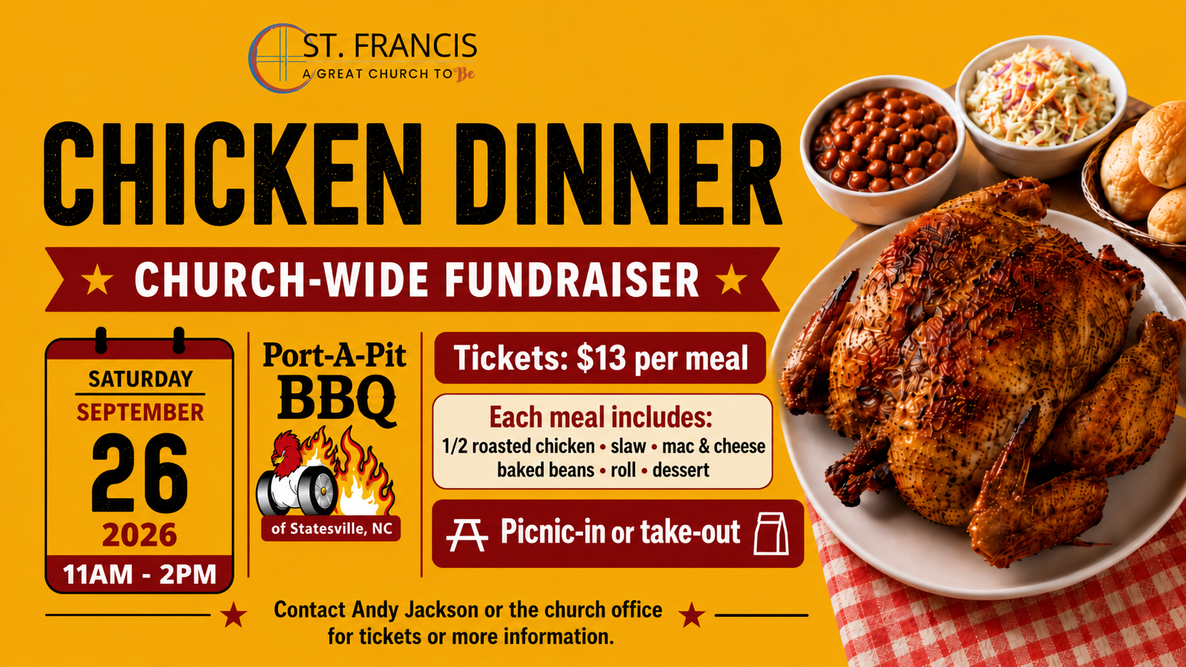 Port-A-Pit Chicken Dinner Fundraiser