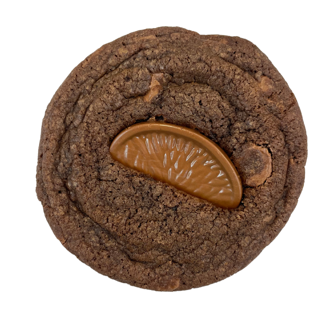 Chocolate cookie with white chocolate chunks