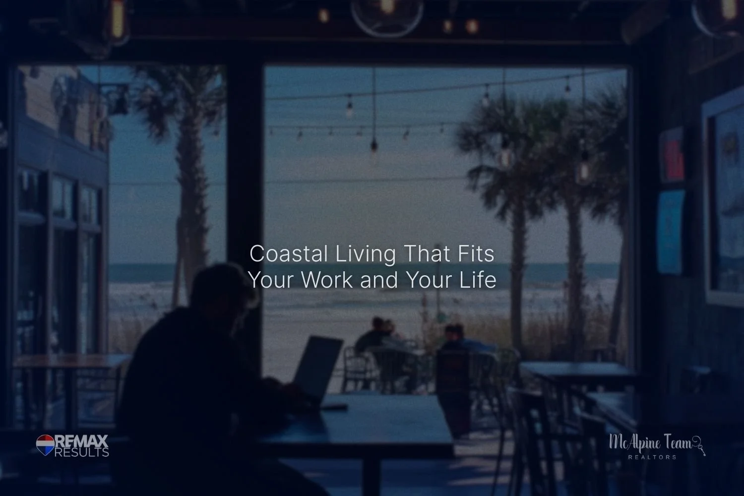Remote professional working near the coast in Myrtle Beach lifestyle setting