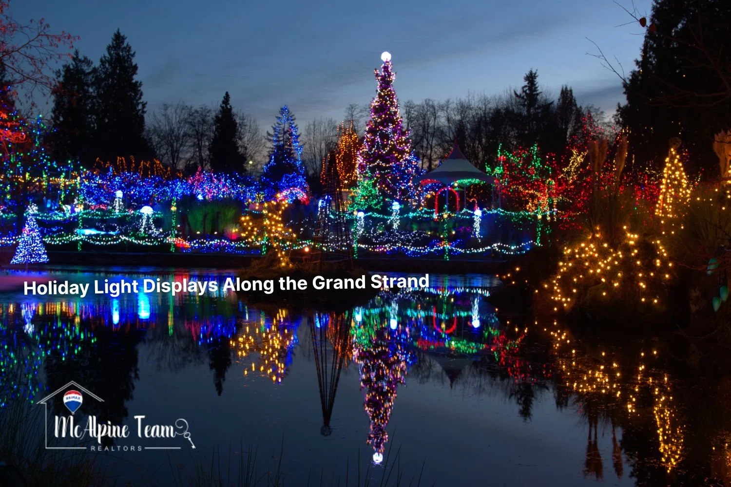 Holiday light displays along the Grand Strand featured as things to do in Myrtle Beach before Christmas
