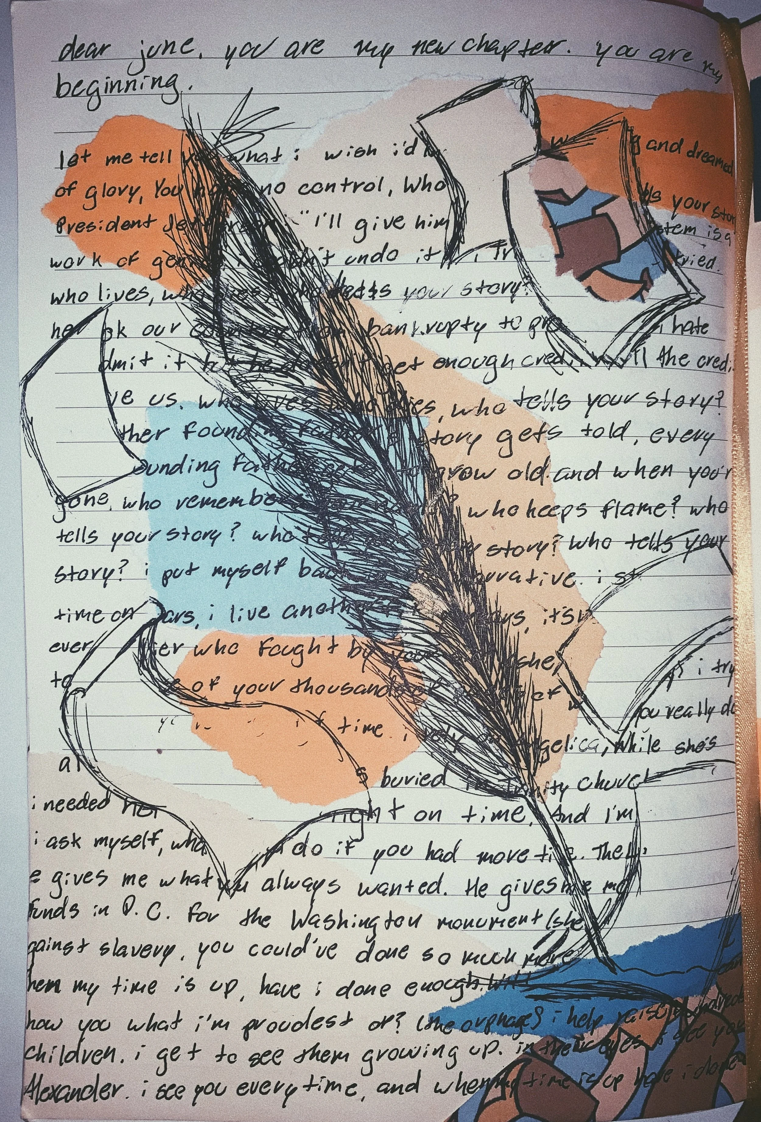 'why do you write like you're running out of time?' (4, collage)