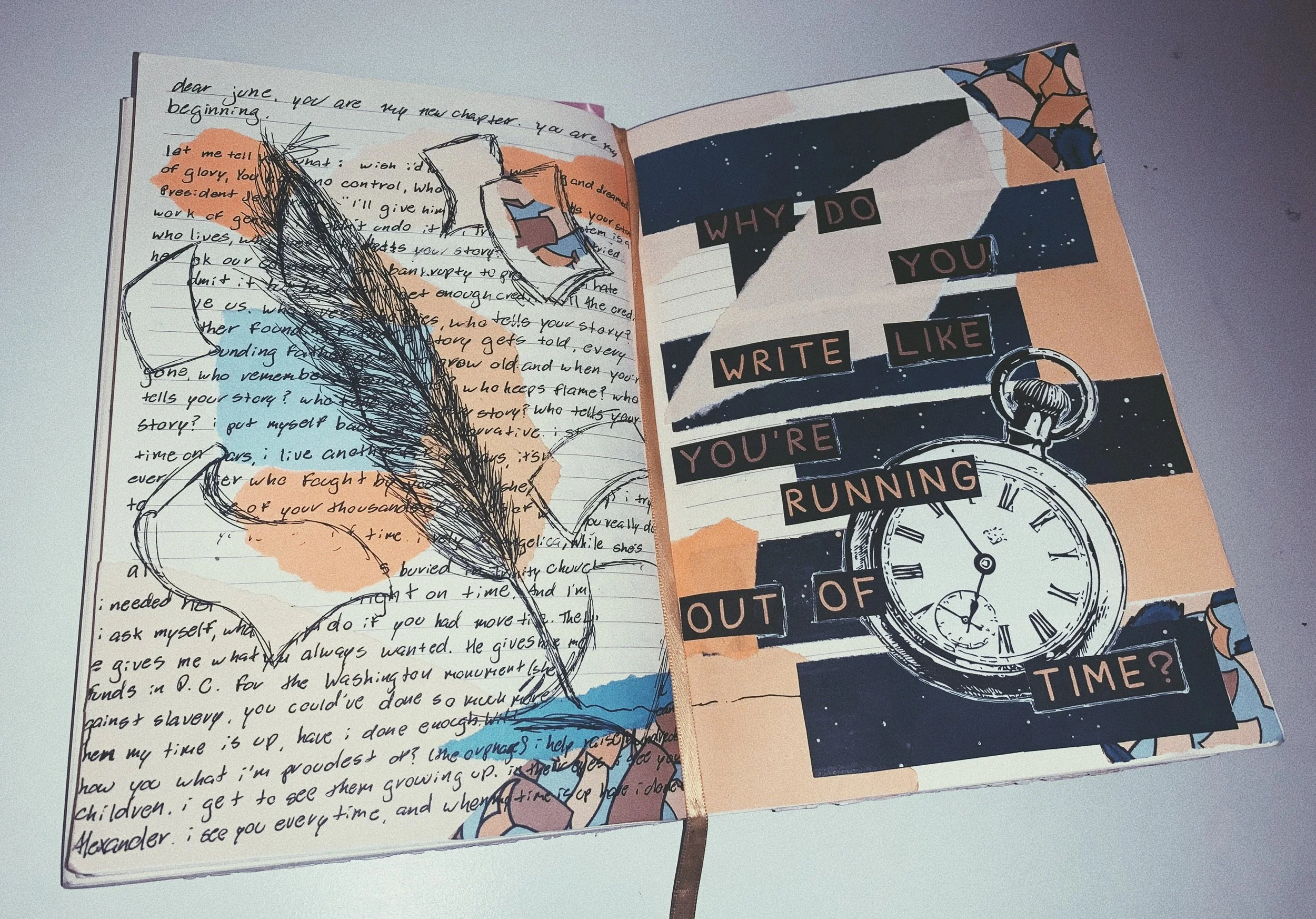 'why do you write like you're running out of time?' (3, collage)
