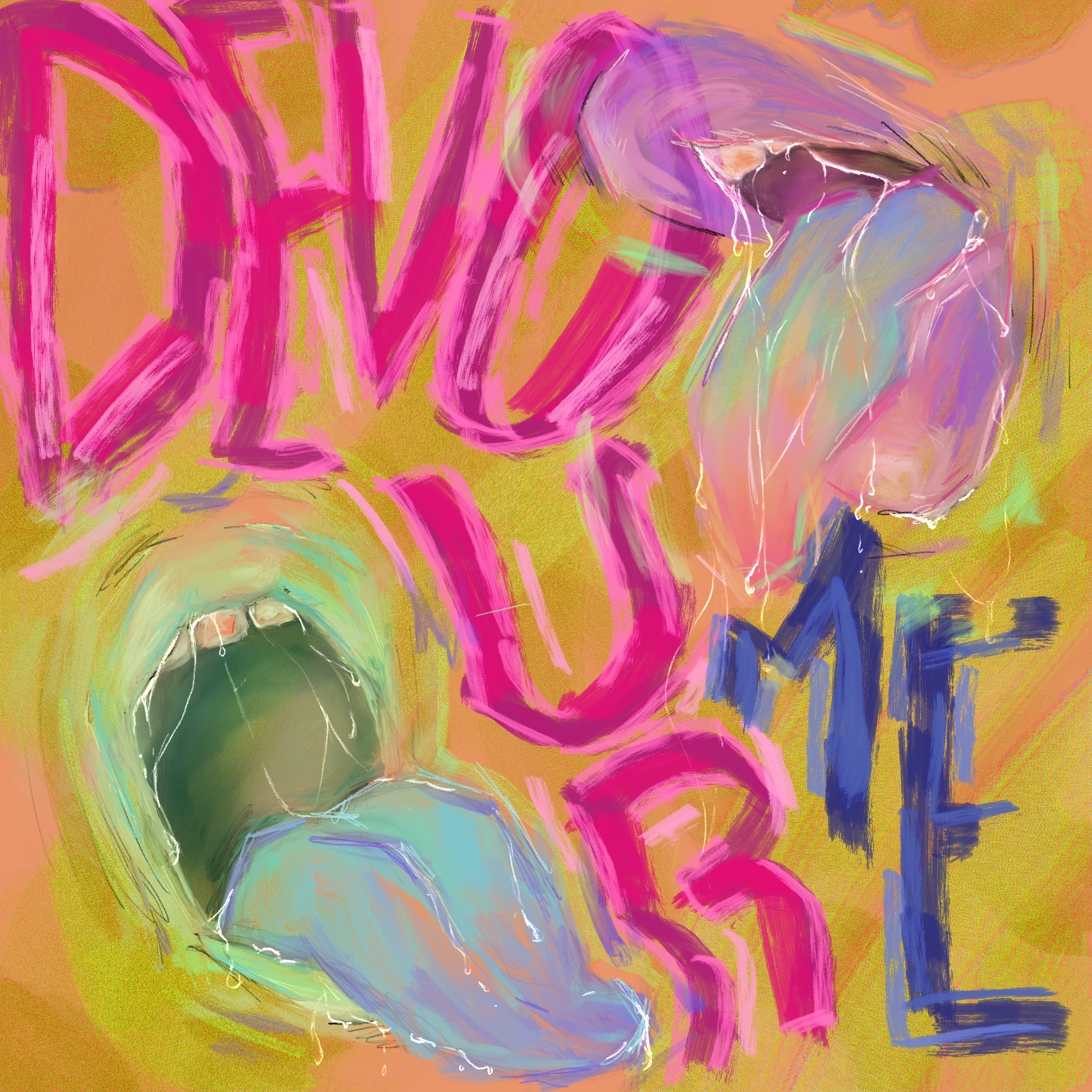 'devour me' (digital - procreate) | manifesting the desire whose eroticism creates and destroys you