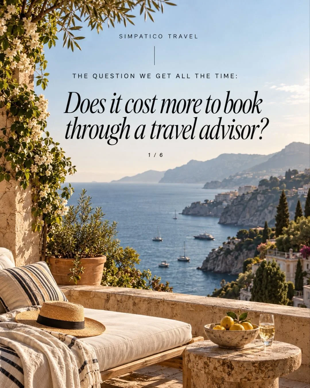One of the questions we get all the time: does it cost more to book through a travel advisor?

Usually, no. And in many cases, booking through us means the same hotel rate with added perks like breakfast, hotel credits, upgrades when available, and m