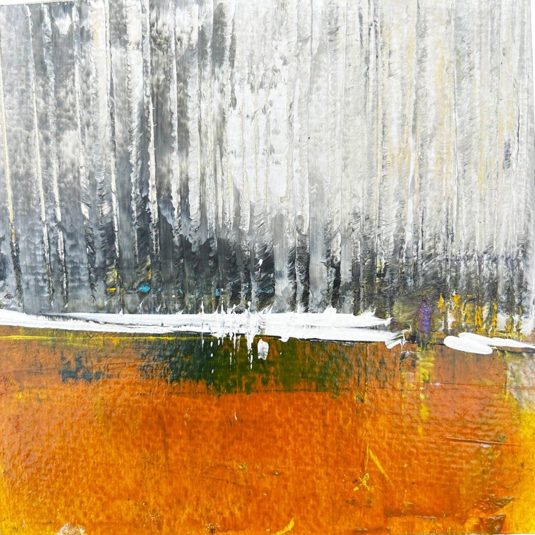The &quot;Golden Divide&quot; series captures the spirit of place through color, texture, and abstraction. Each set includes four original abstract landscape paintings, created with acrylic and mixed media on paper and mounted on 5&rdquo; x 5&rdquo; 