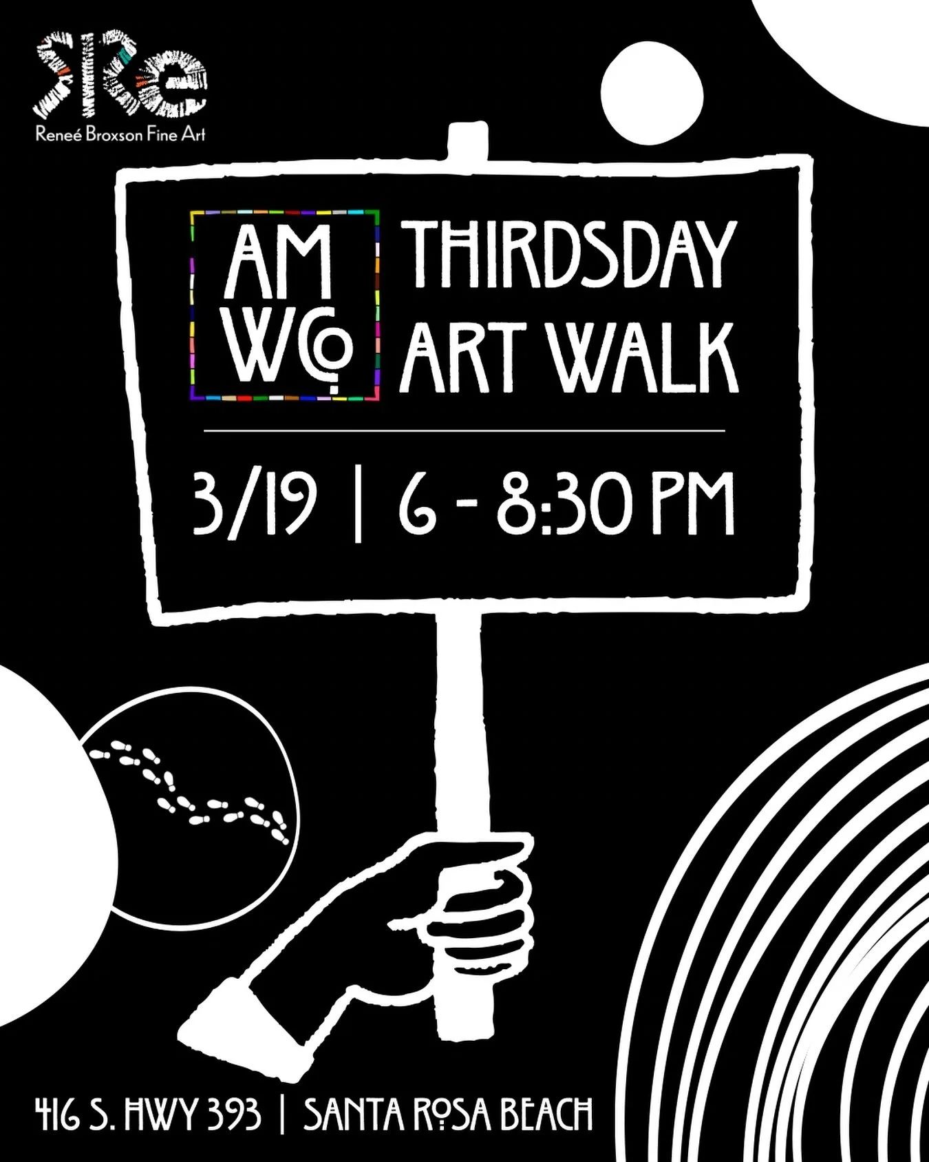 Visit Renee and friends tonight from 6:00-8:30 pm for the &ldquo;Thirdsday&rdquo; Art Walk at the Artists Warehouse of SoWal on Highway 393!

Renee will be working on her art for the upcoming ArtsQuest Fine Arts Festival in the warehouse next to @all