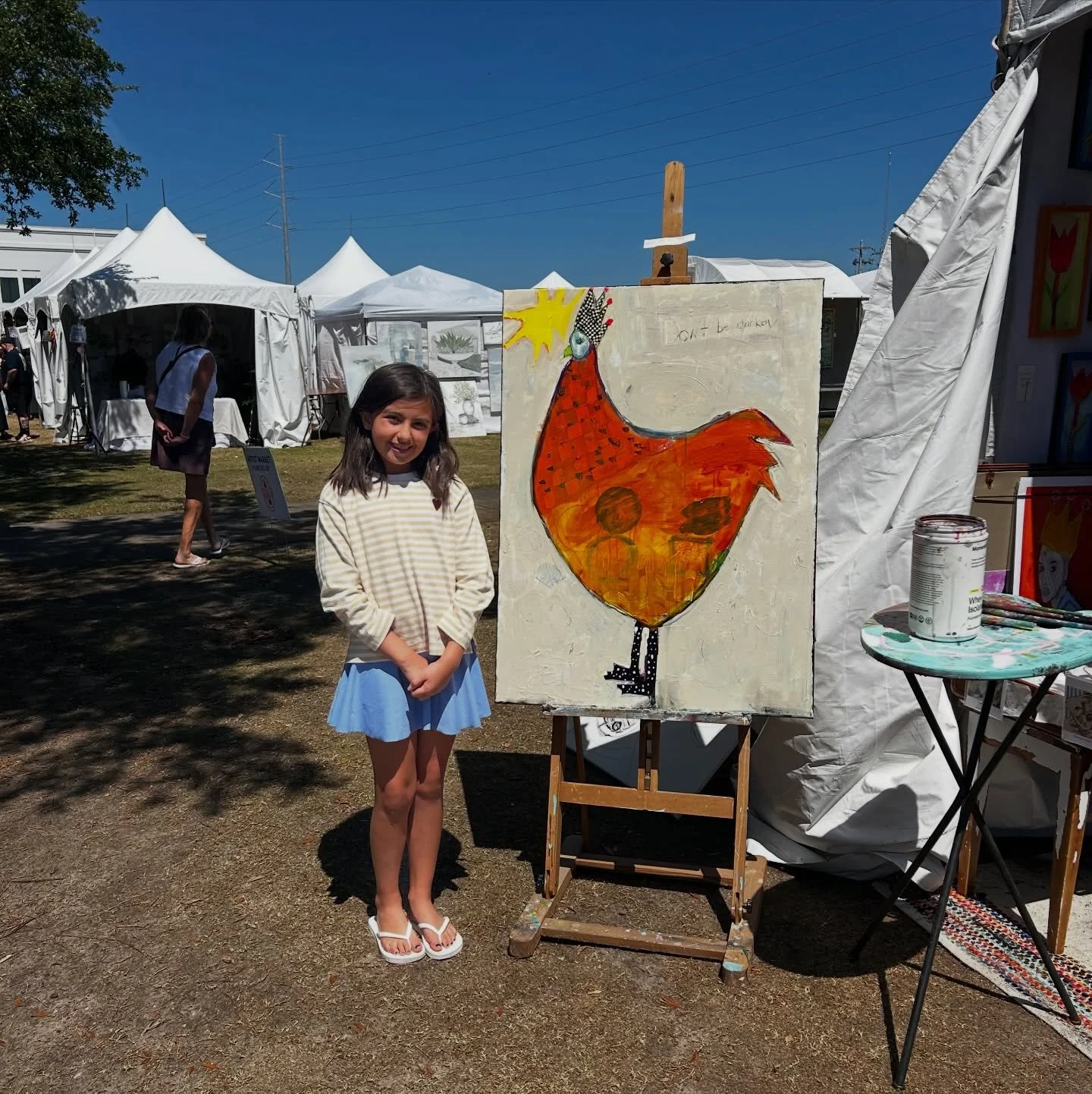 Congratulations to Georgia, chicken winner!! 🐥🎨👏

The next painting is out for painting contributions, come on by ArtsQuest - we&rsquo;re here until 5 p.m.!