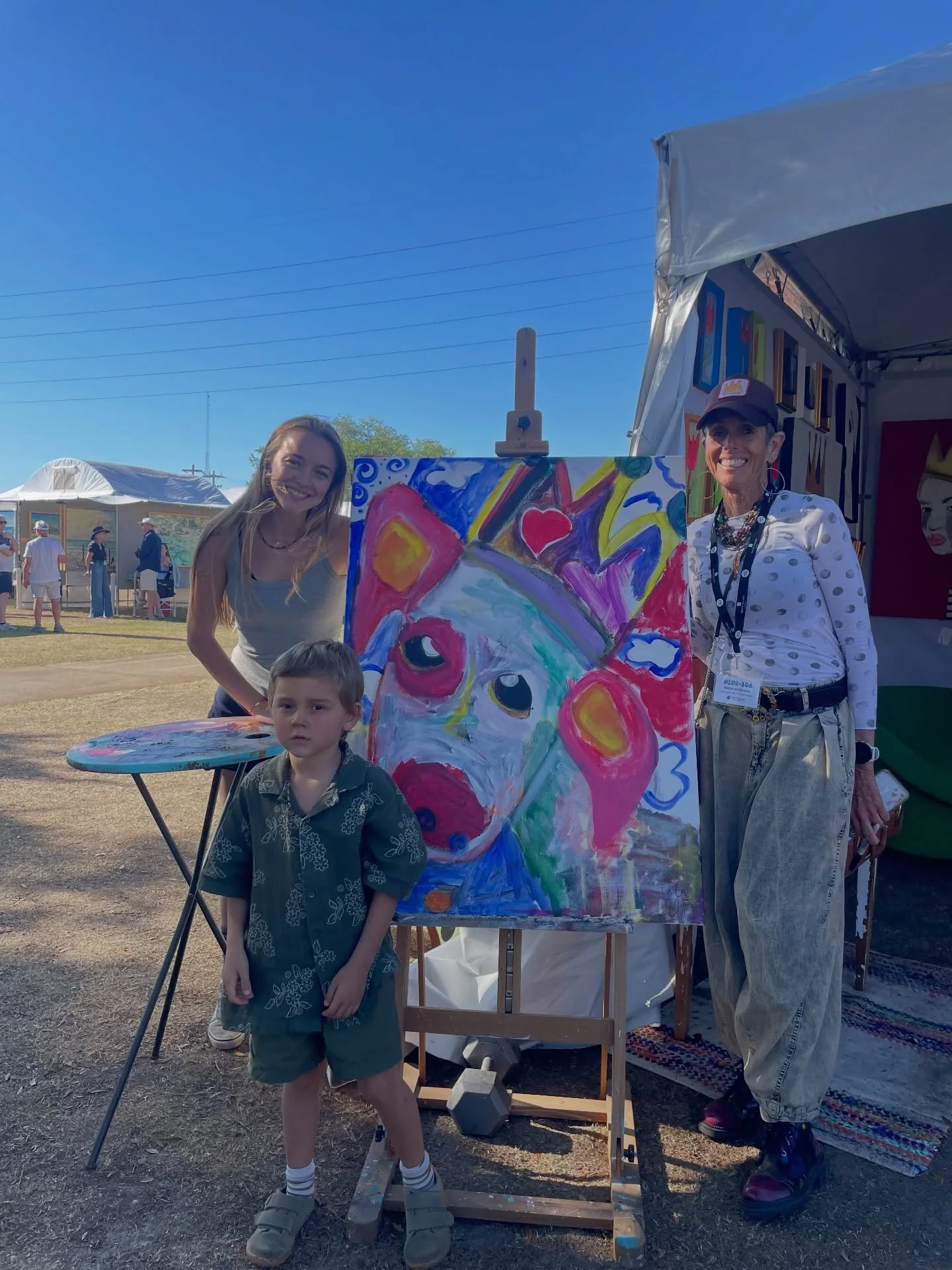 Congratulations to the young man who went home with the dog painting at @culturalartalliance&rsquo;s ArtsQuest yesterday, Georgia who left with the &ldquo;Don&rsquo;t be Chicken&rdquo; painting on Saturday, and all the young artists who stopped by to