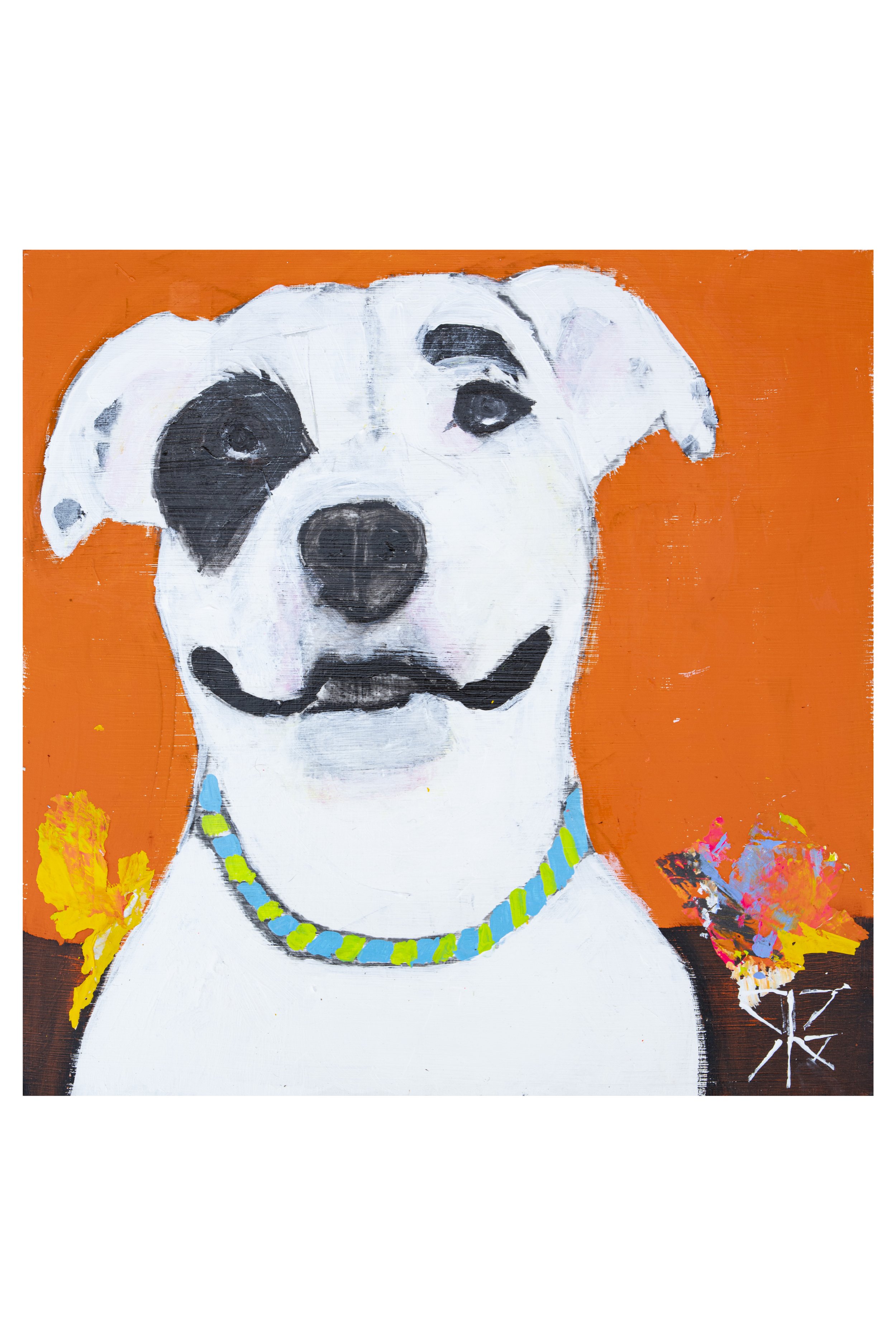 'Waiting Patiently' Dog Portrait Painting