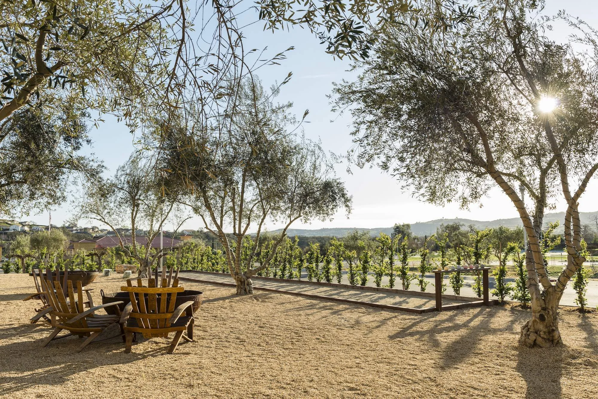 The bocce court at Allegretto Vineyard Resort