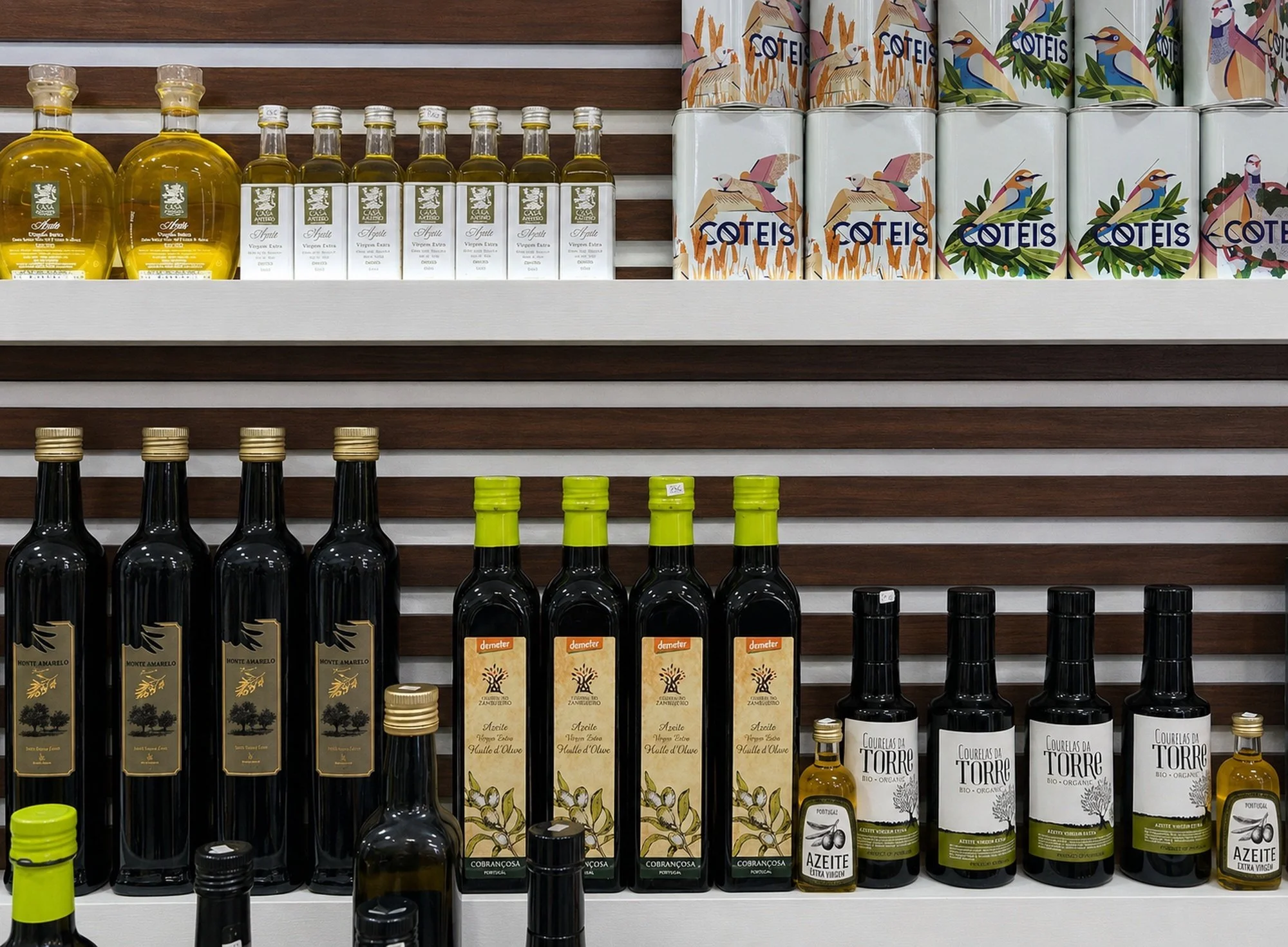 An olive oil store selling Courelas da Torre and other brands of olive oil from Portugal