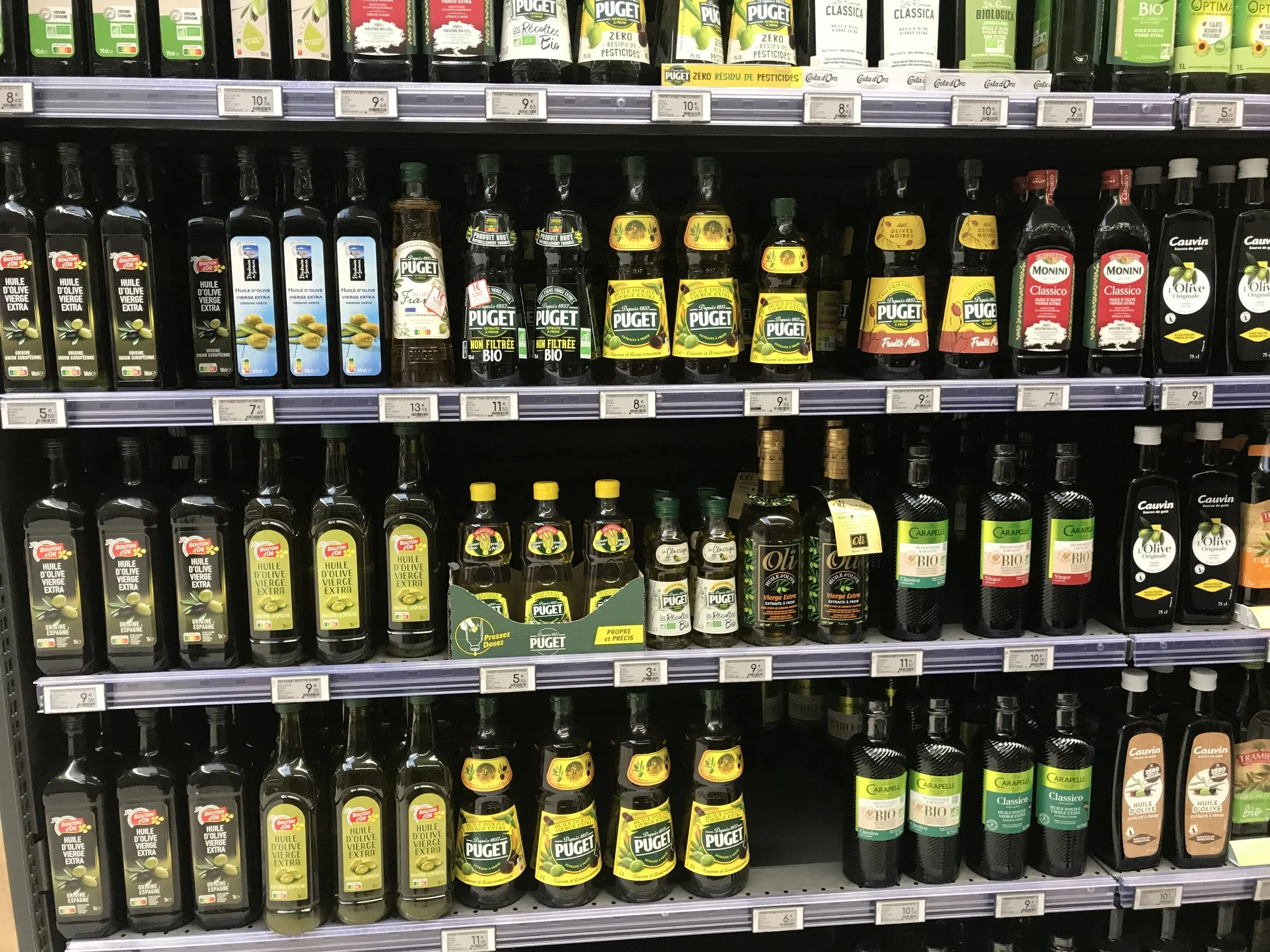 Olive oils at retail