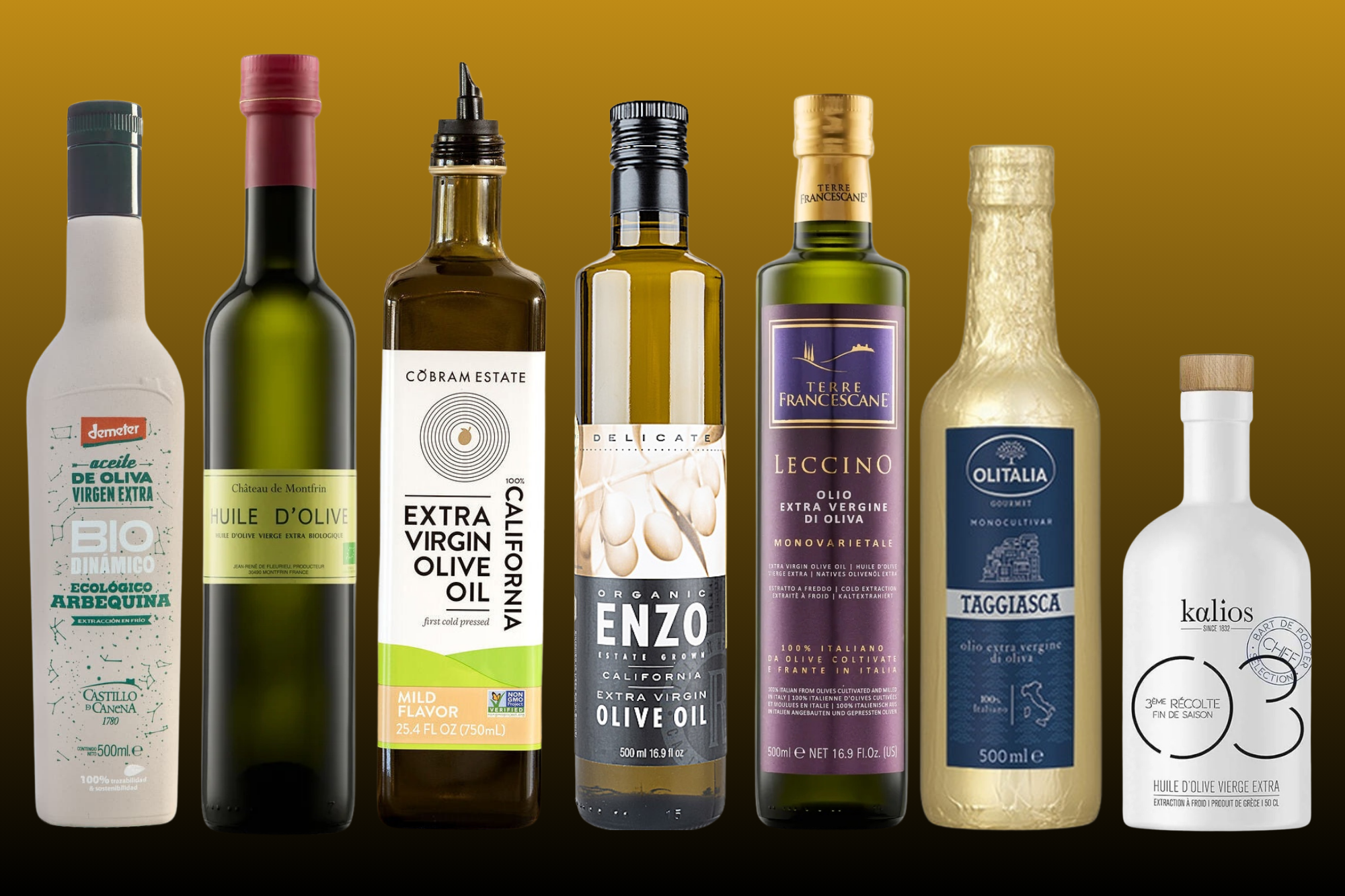 7 mild extra virgin olive oils