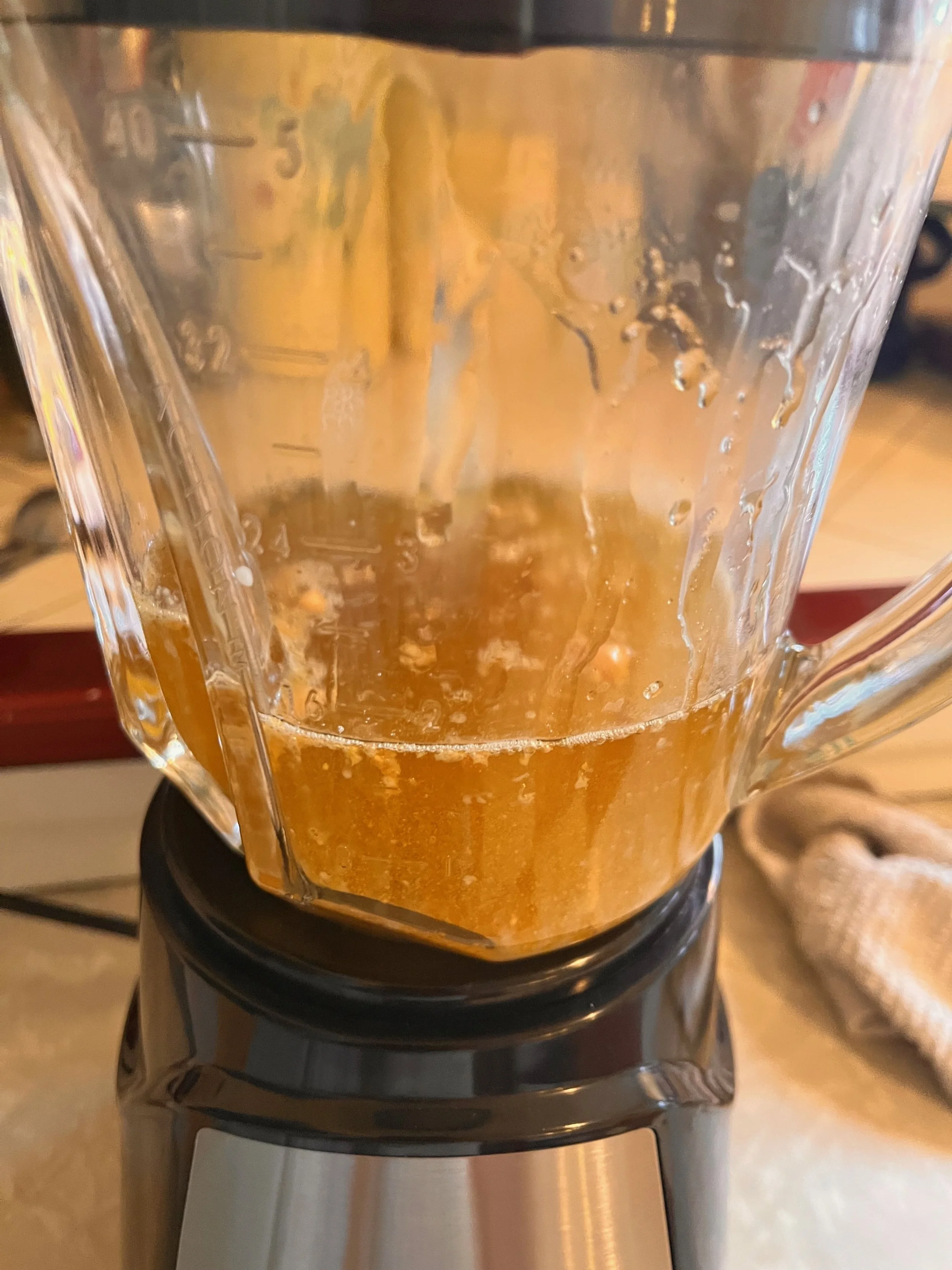 Liquid ingredients prior to being blended