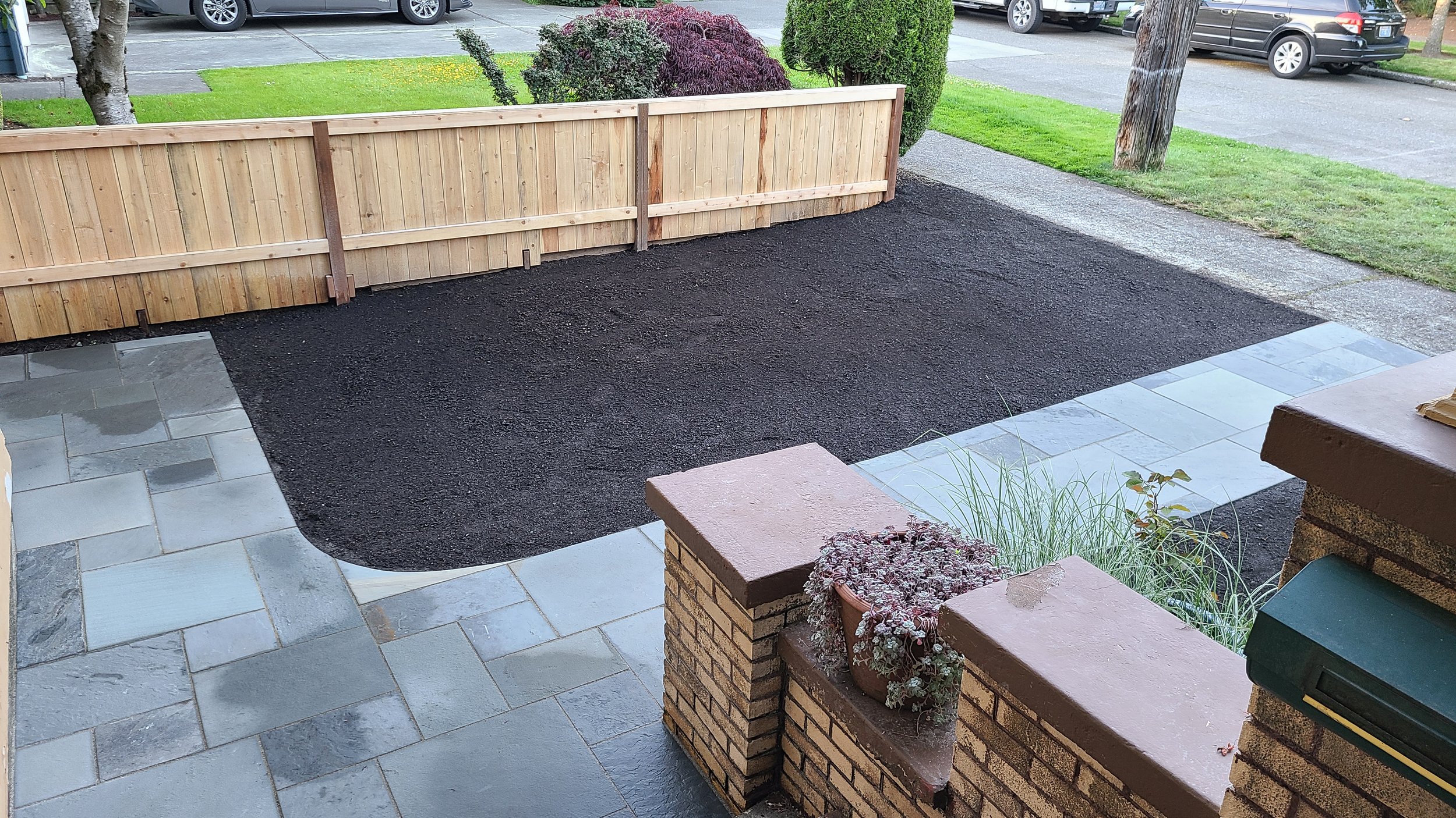Blue Stone Walkway and New Fence