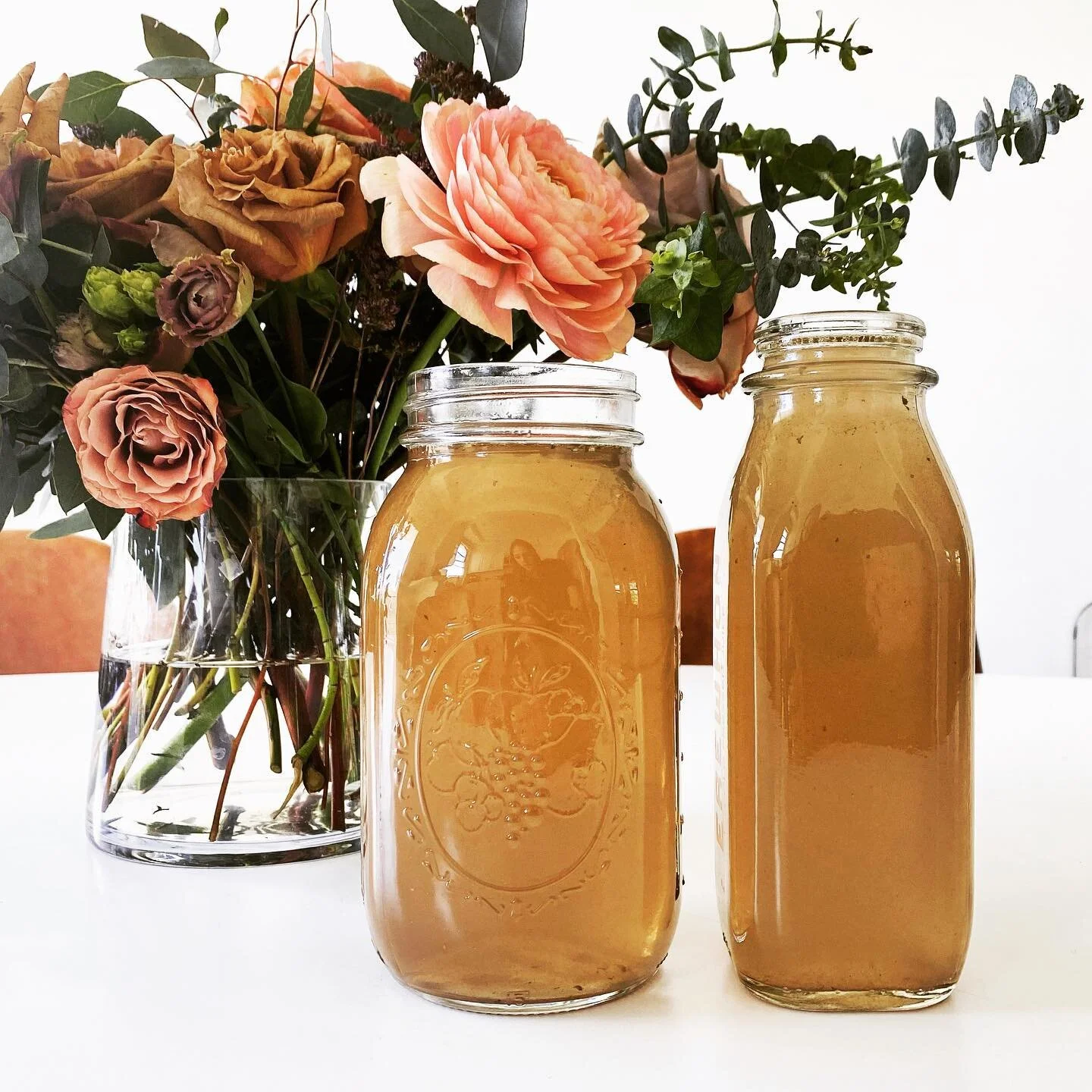 A no sugar-added, flavorful alternative to water, bone broth offers immune boosting benefits and dietary collagen to help reduce wrinkles and support hair, skin and nail health.

After using bone-in chicken as a base for my soup, I keep the bones and