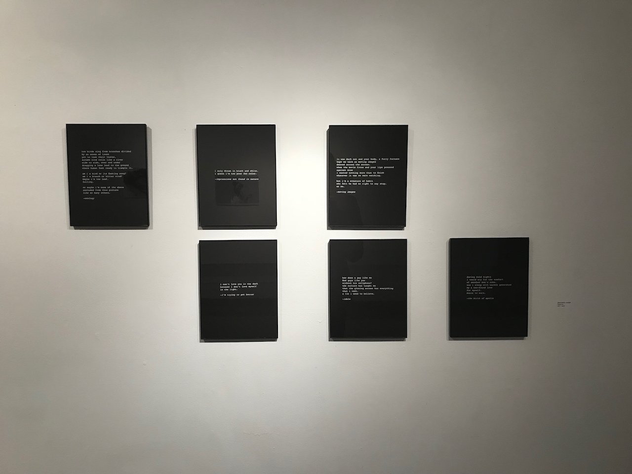 ghost stories selections (2016-2018) - framed poetry on black card stock