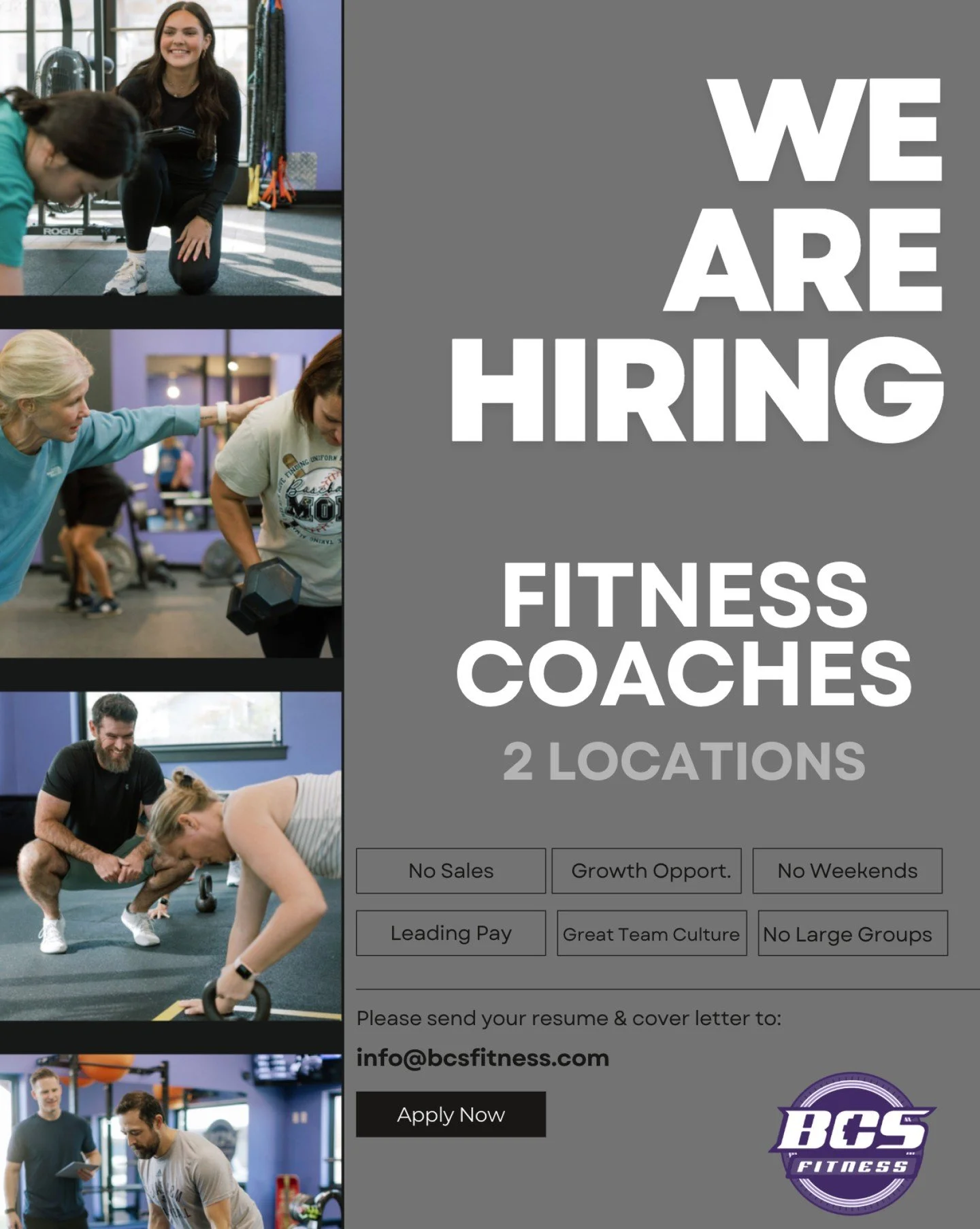 ✨ We&rsquo;re Expanding the BCS Fitness Team ✨

Love coaching. Love people. Love being part of something bigger than just a job?

BCS Fitness is growing, and we&rsquo;re opening two new ways to join our team in Bryan/College Station.

🔹  #1: Certifi