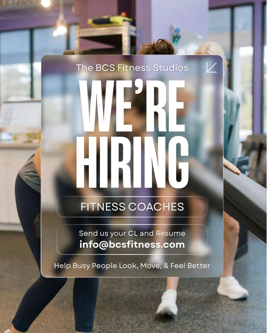 ✨ BCS Fitness Is Hiring! ✨

Do you enjoy coaching, connecting with people, and being part of a team that truly cares about what it does?
Great news...BCS Fitness is growing, and we&rsquo;re opening up two opportunities to join our team here in Bryan/