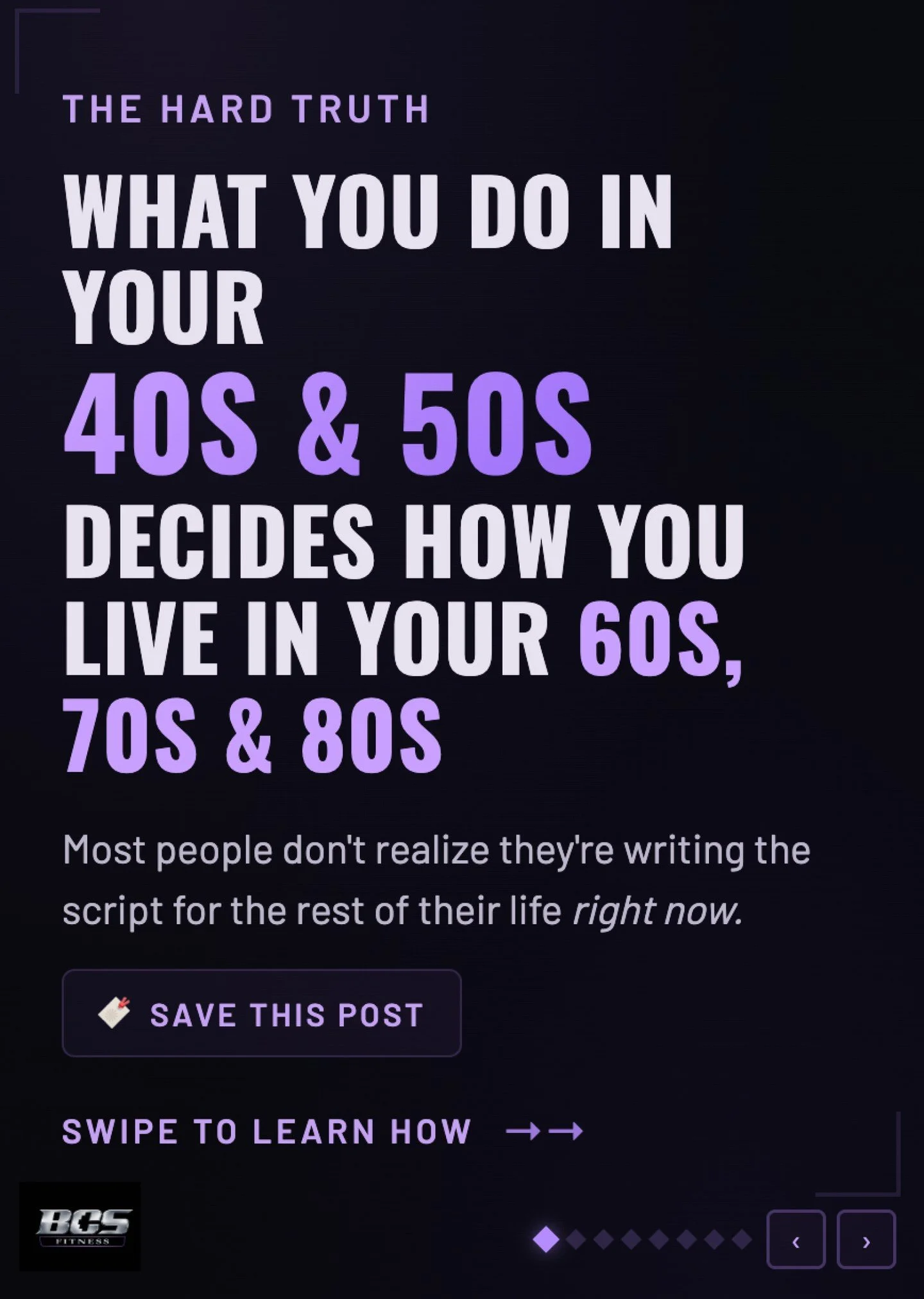 Most people don't think about their 60s, 70s, and 80s until they're already there.
But here's the truth ...what you do in your 40s and 50s writes the script for the rest of your life.

✅ Muscle mass
✅ Bone density
✅ Mobility
✅ Balance
✅ Heart health
