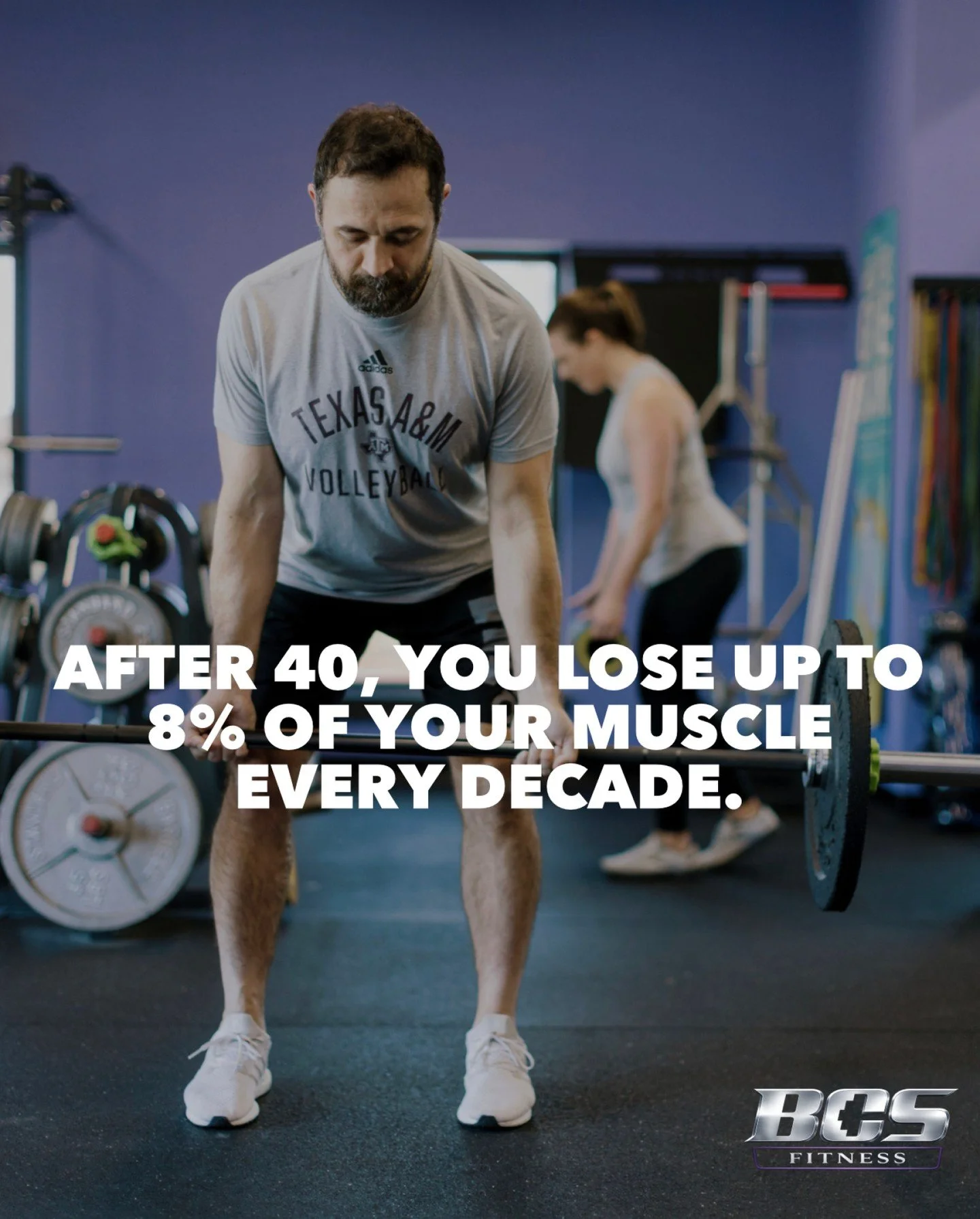 After 40, you lose up to 8% of your muscle every decade.
Read that again.

That's why getting out of a chair feels harder. Why your knees ache on the stairs. Why carrying groceries in one trip stopped being a flex and started being a goal.
It's calle