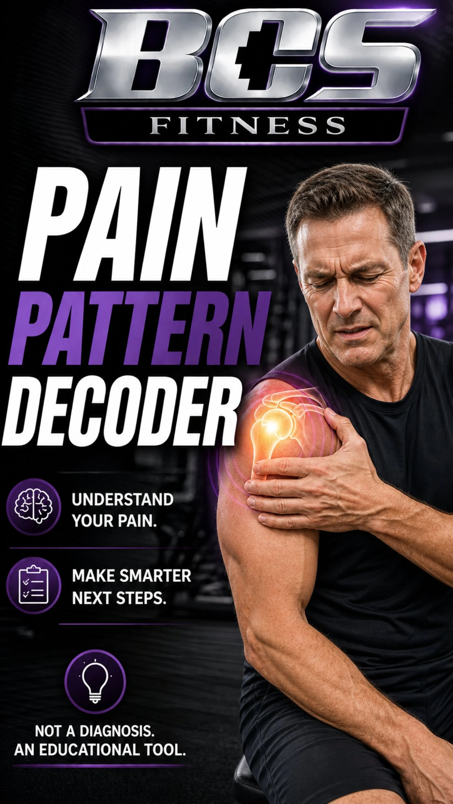 Don't Google your pain.
Decode it.

You've got a nagging ache. Maybe it's your knee. Maybe your back. Maybe a shoulder you can't quite figure out.

It's been a few weeks. You don't know if you should rest it, push through it, or see a doctor.

So you