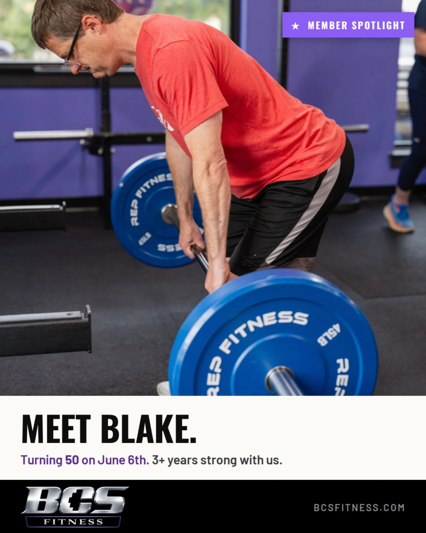 "I've been far more successful keeping this routine than any other gym I've ever tried."

Blake said that...Blake turns 50 tomorrow! 

He's trained with us at BCS Fitness South for over 3 years. Week after week. Lift after lift. The same co