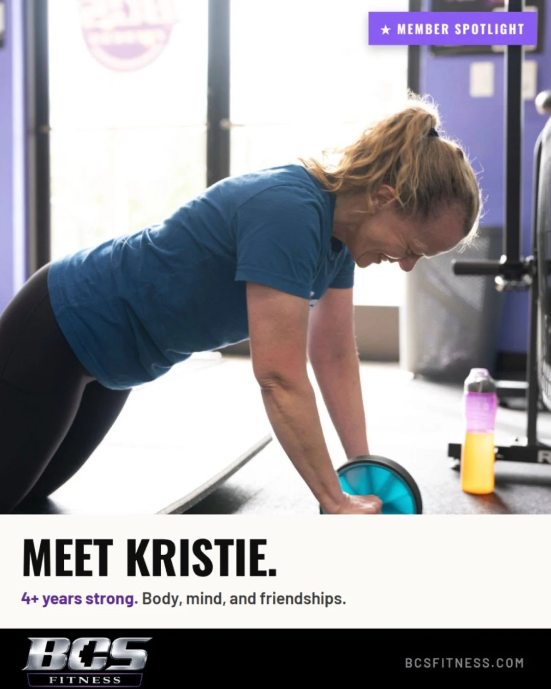 ✨ "They challenge us to do more than we might have thought we could do."

Meet Kristie... our latest Member Spotlight at BCS Fitness.
 
4+ years strong. And the strength isn't just physical.
 
In Kristie's own words... "The environment