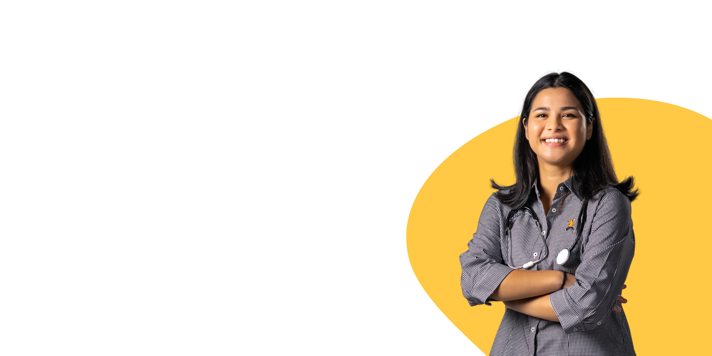 Happy Woman Wearing Stethoscope