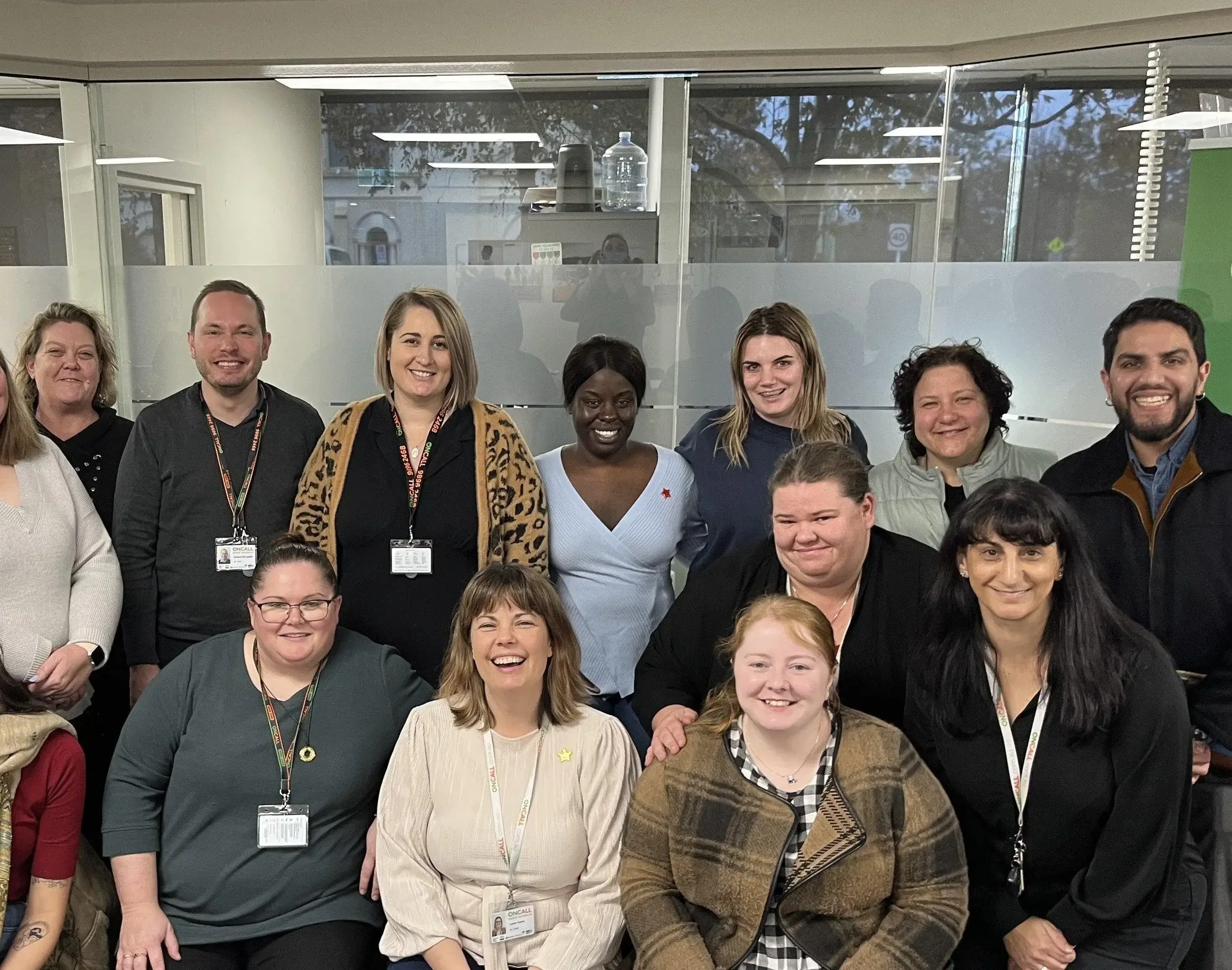 ONCALL disability support team group photo in office