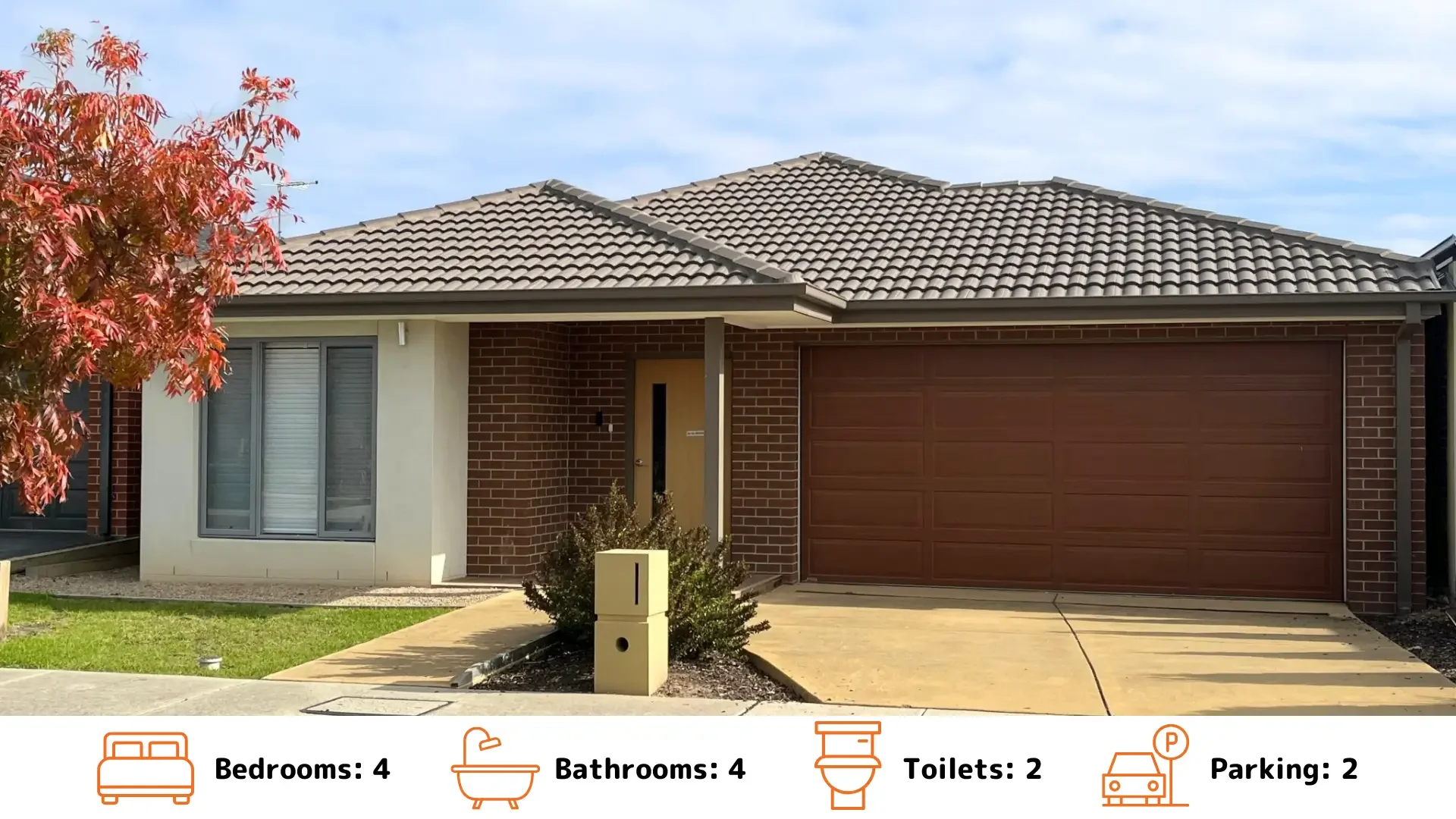 Exterior of supported accommodation property in Clyde North, Victoria, designed for independent living and accessibility.