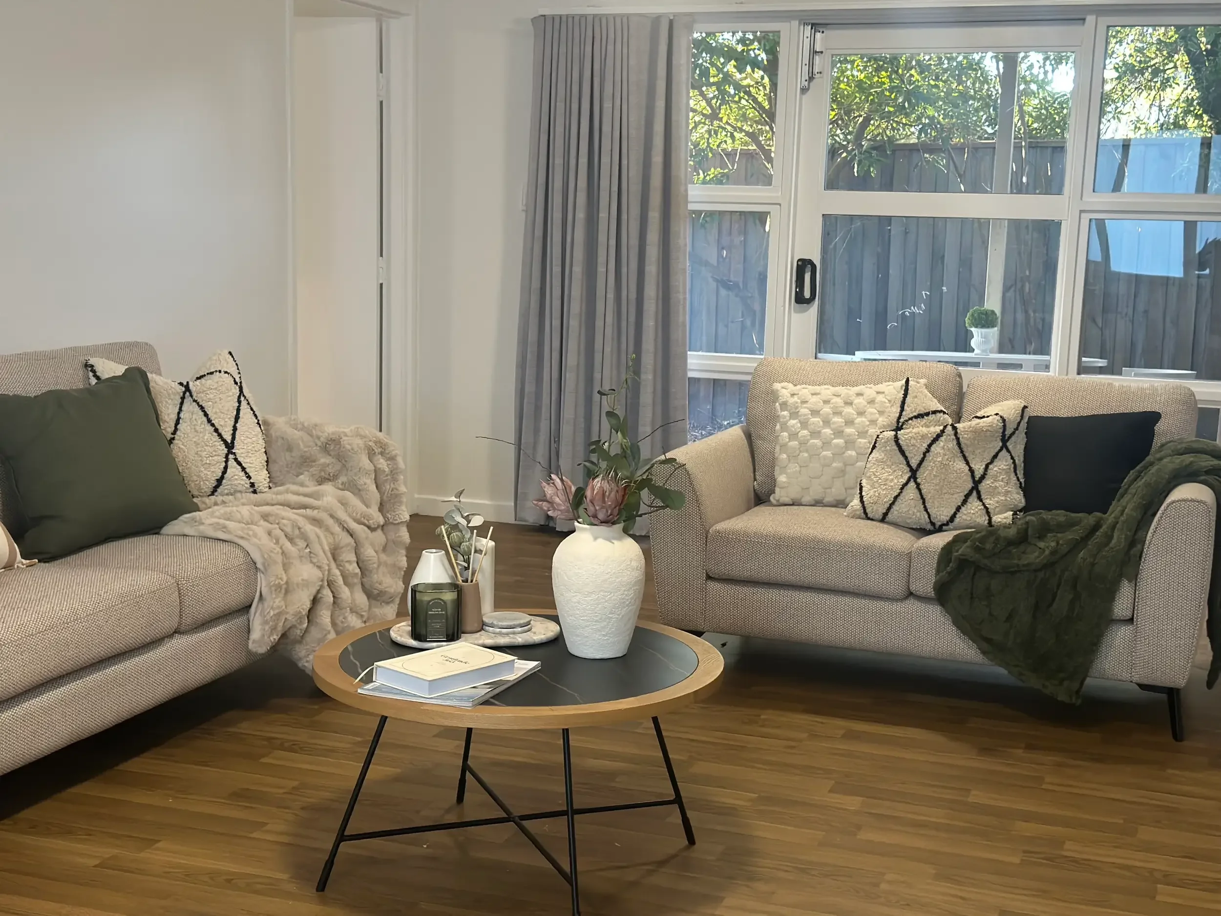 Modern living room setup in vacant VIC SDA property.