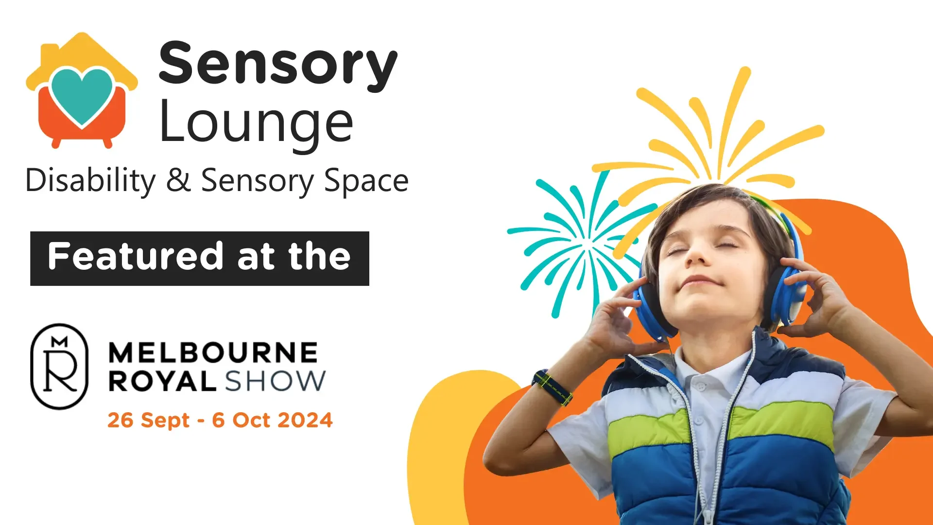 Child wearing headphones in ONCALL Sensory Lounge featured at the Melbourne Royal Show