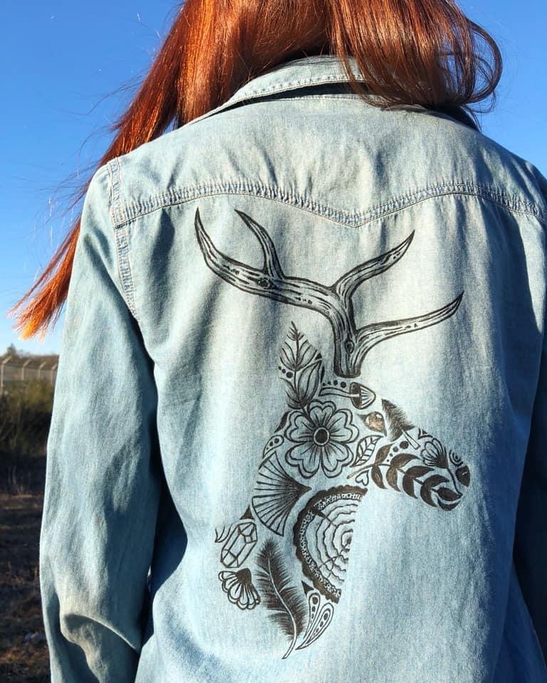 PNW Deer Print Jean Jacket